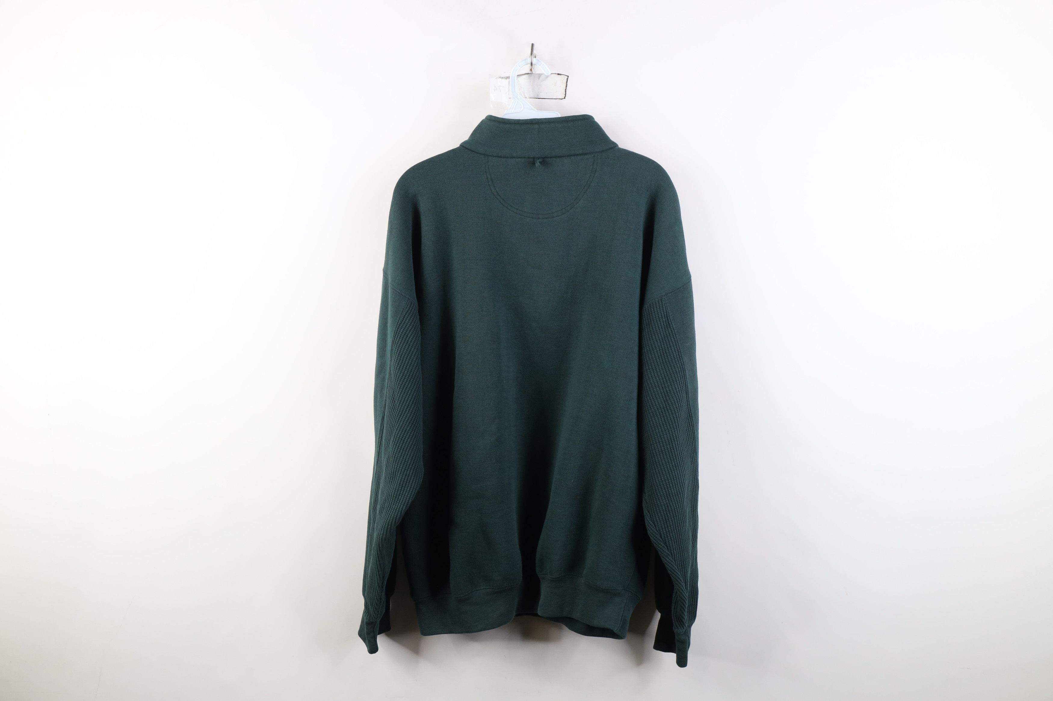 Vintage Vintage 90s Streetwear Collared Pullover Sweatshirt Green Size US XL / EU 56 / 4 - 11 Thumbnail