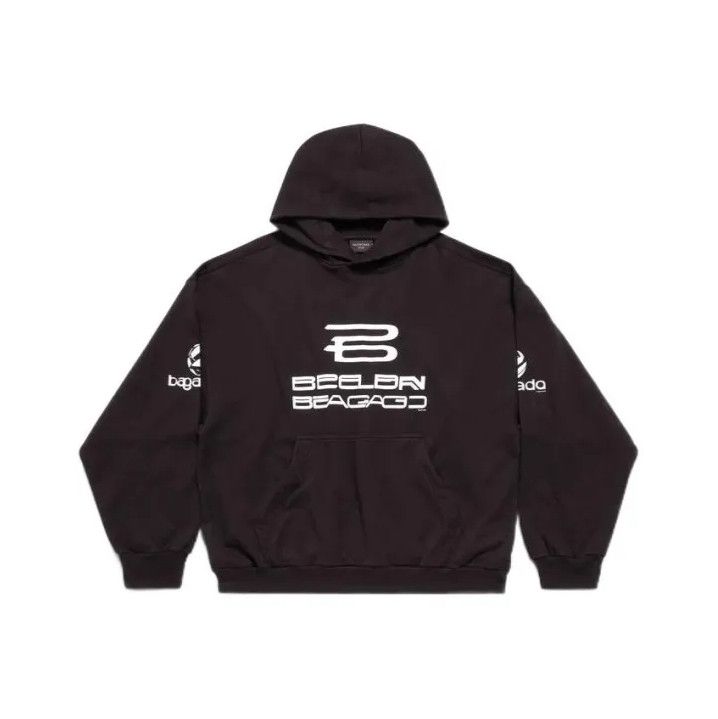 Balenciaga Balenciaga Black Logo Hooded Sweatshirt Unisex Size US M / EU 48-50 / 2 - 1 Thumbnail