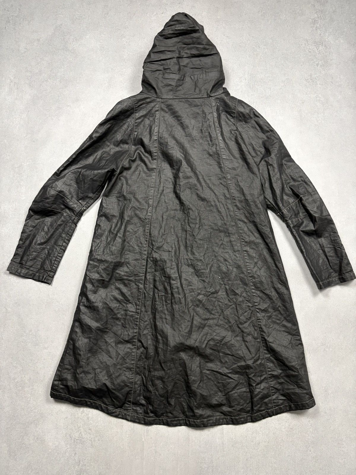 Annette Gortz Annette Görtz Archive Hooded Linen Blend Coat Vintage 2000s Size XS / US 0-2 / IT 36-38 - 4 Thumbnail