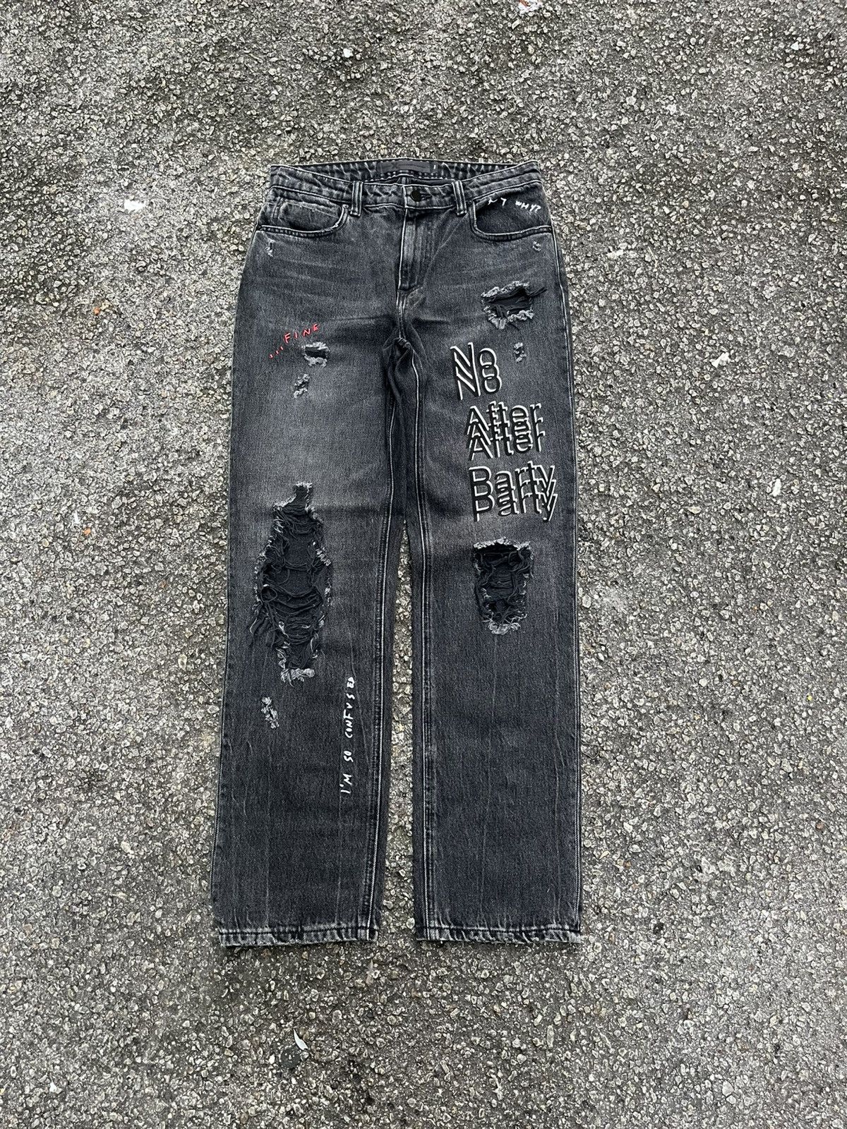 Alexander Wang Alexander Wang Cult “No After Party” Straight Leg Jeans Size 28" / US 6 / IT 42 - 2 Thumbnail
