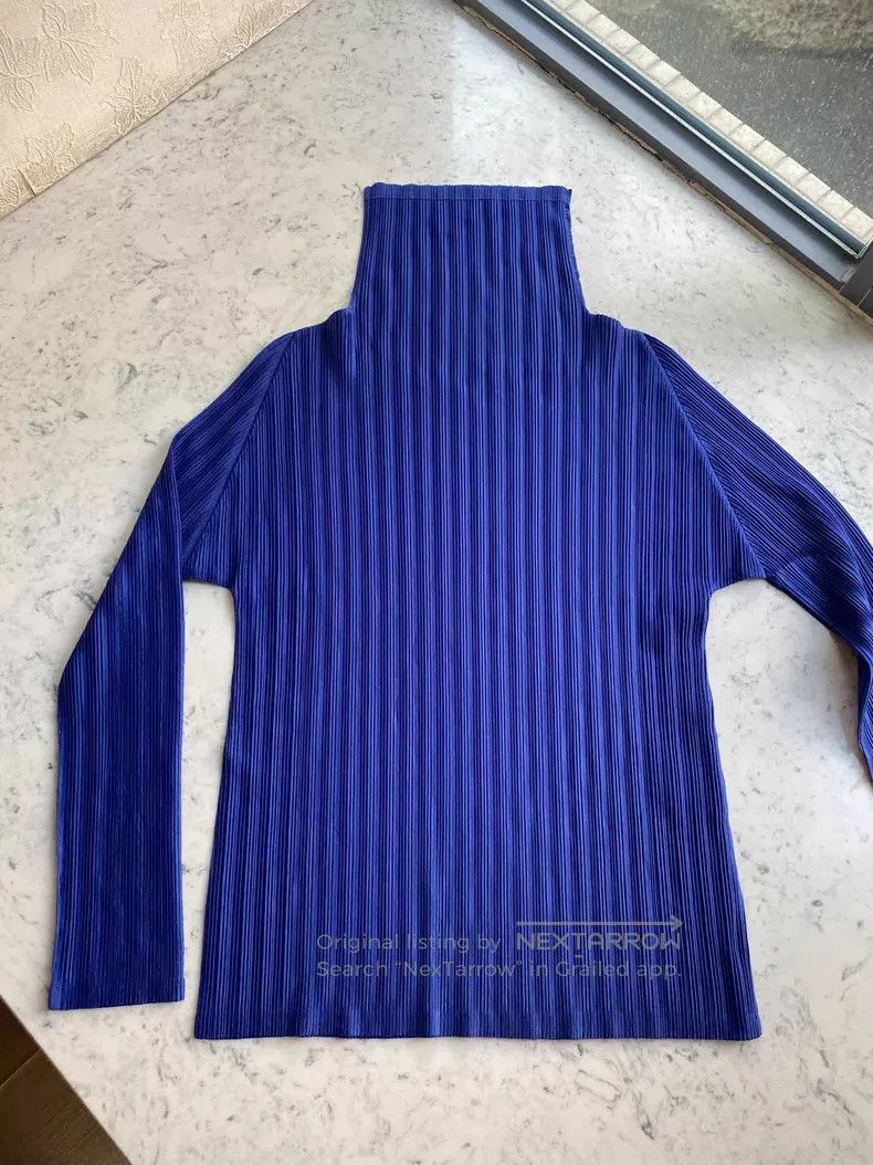 Issey Miyake Issey Miyake Blue Rib Top Size L / US 10 / IT 46 - 6 Thumbnail