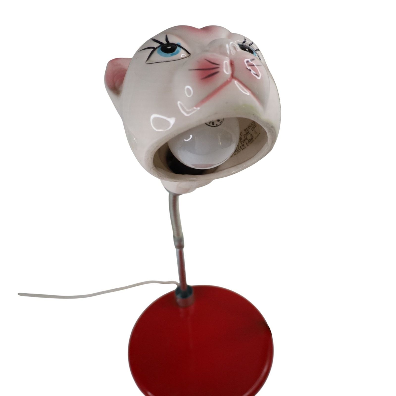 Vintage Vintage MCM Ceramic Cat Head Goose Neck Desk Lamp Size ONE SIZE - 7 Thumbnail