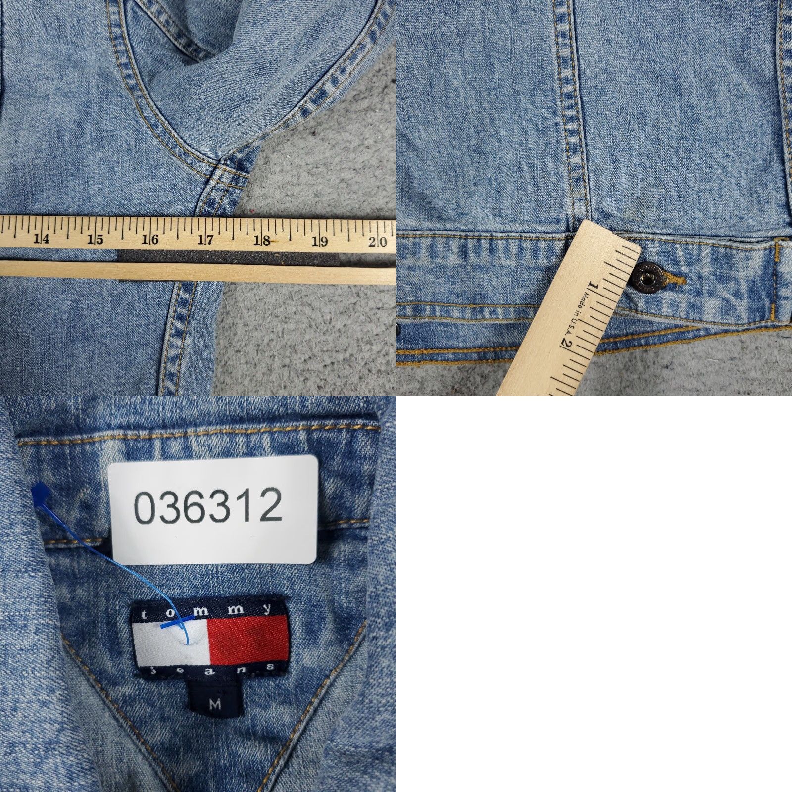 Tommy Hilfiger VINTAGE Tommy Hilfiger Denim Jacket Womens Medium Blue Mid-Length Regular Fit Size 32" / US 10 / IT 46 - 8 Thumbnail