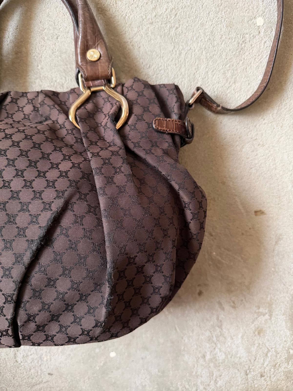 Celine Celine 2Way Macadam Embossed Shoulder Bag Brown Size ONE SIZE - 9 Thumbnail
