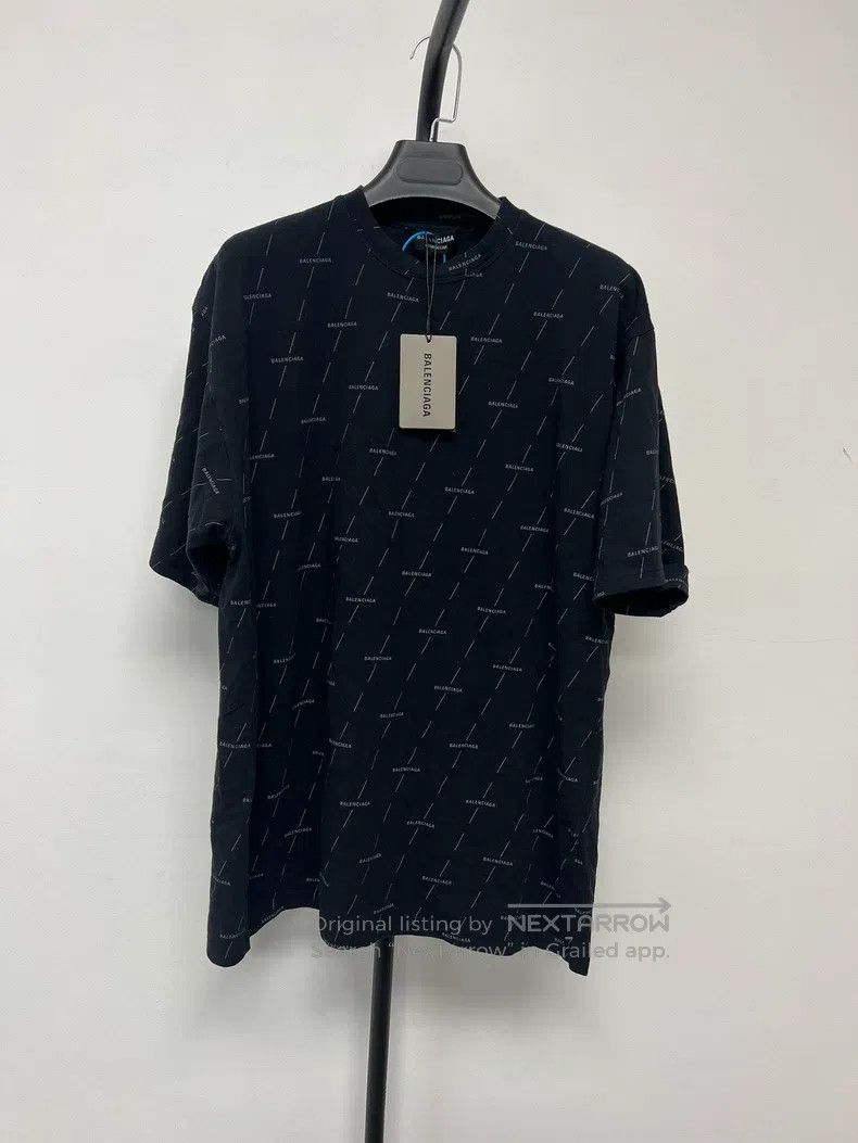 Balenciaga Balenciaga All-over Logo Short Sleeve Size US M / EU 48-50 / 2 - 1 Thumbnail