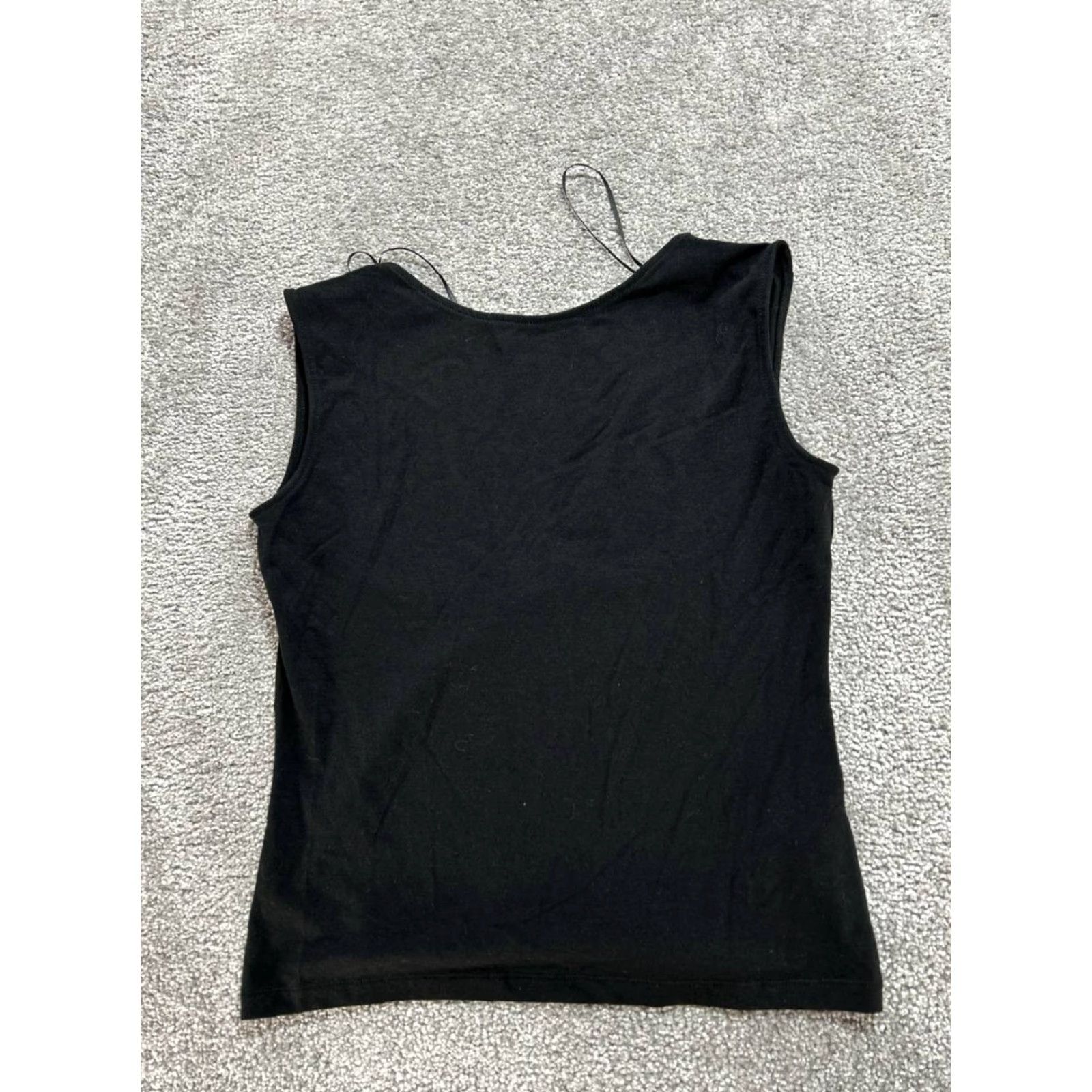 Madewell Madewell T-Shirt Womens Large Black Cotton Elastane Slim Low Back Sleeveless Crew Neck Casual Flatting New Size L / US 10 / IT 46 - 2 Thumbnail