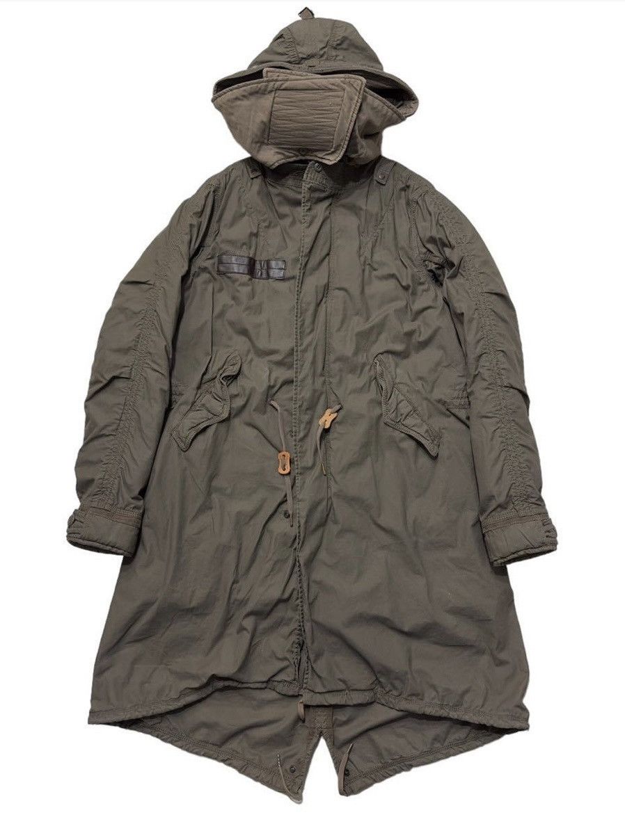 image of If Six Was Nine x Le Grande Bleu L G B G.o.a Japanese Label 00S Leather Patch Mods Coat in Olive (S
