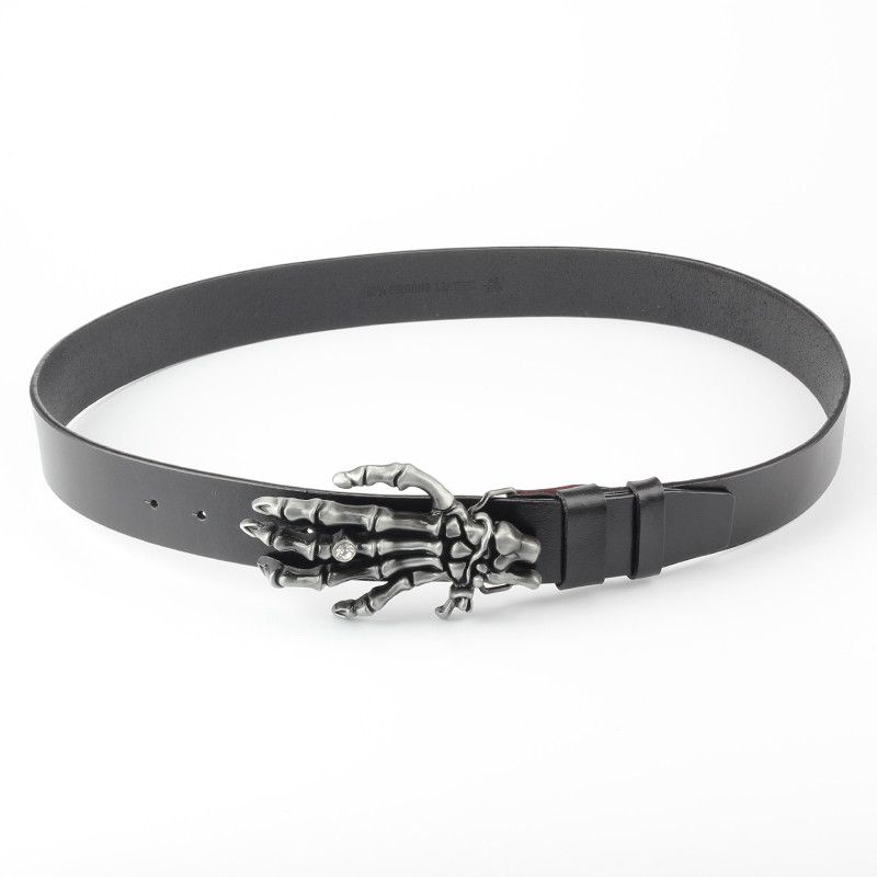 Designer Skull Modern Vintage Belt Riveted Belts Menswear Accessories Size ONE SIZE - 3 Thumbnail