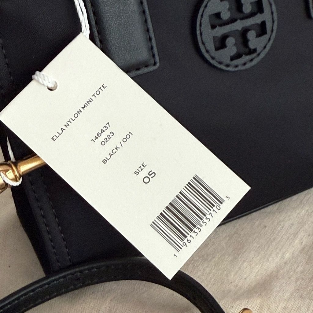 Tory Burch New Tory Burch Black Ella nylon mini tote Handbag Size ONE SIZE - 4 Thumbnail