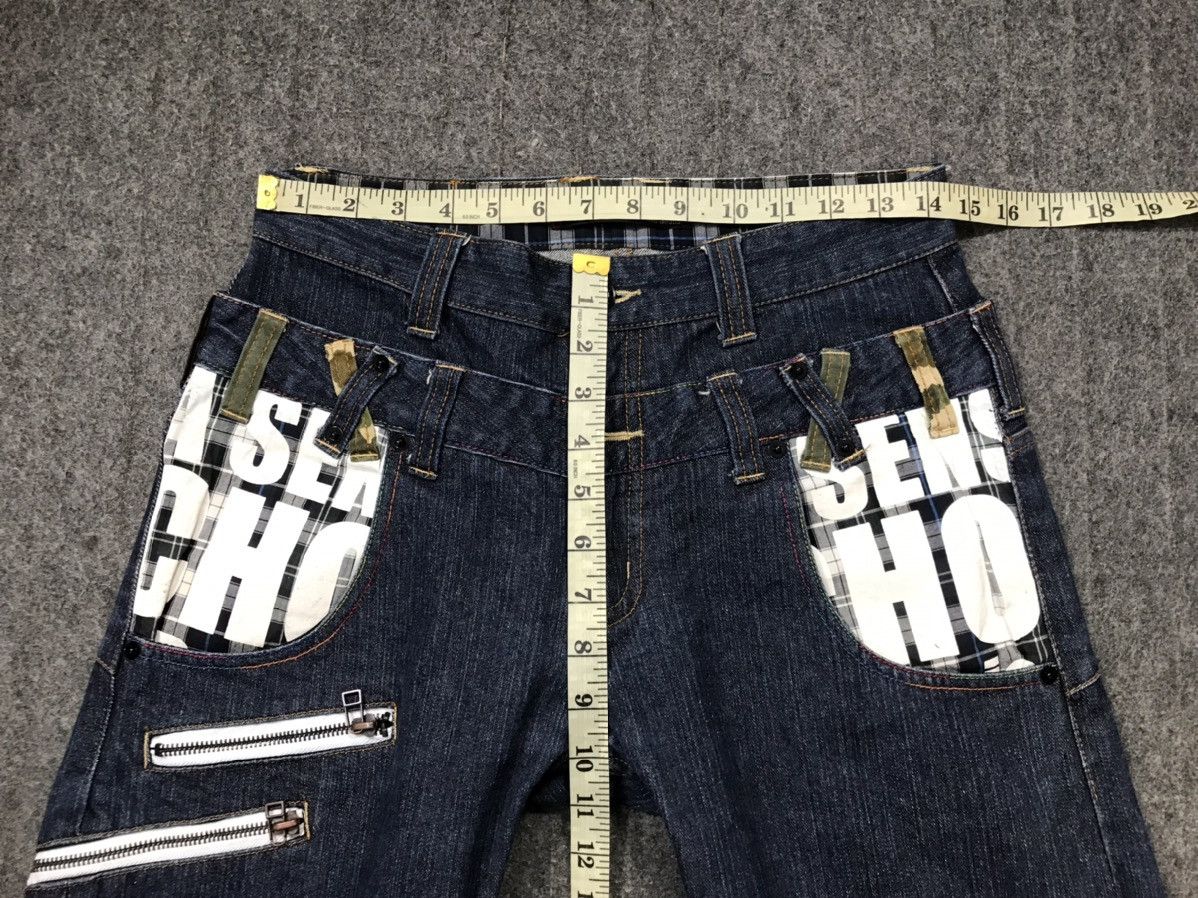 Japanese Brand × Jean × Vintage Double Waist Dominate Hickory Pocket Vtg Japan Denim Jeans Size US 29 - 14 Thumbnail