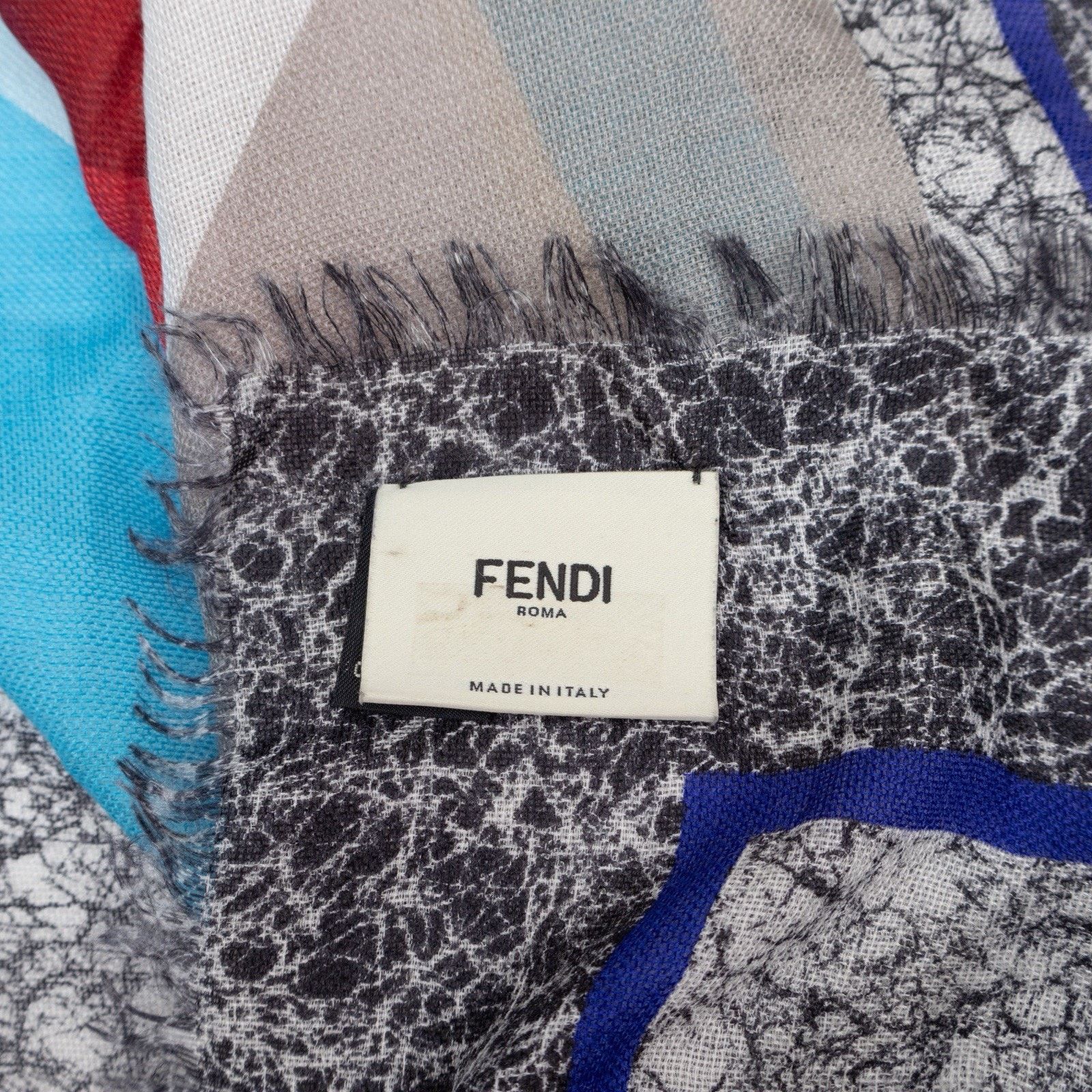 Fendi FENDI Abstract Geometric Birds Wool/Silk Square Scarf Shawl Size ONE SIZE - 6 Thumbnail