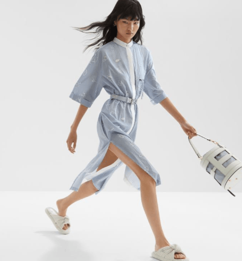 Fendi o1loc1c0824 Dress in Blue Size M / US 6-8 / IT 42-44 - 3 Thumbnail