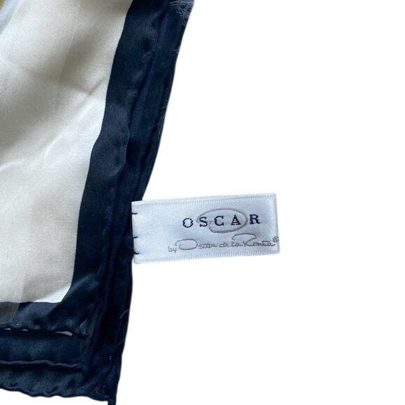 Oscar De La Renta Oscar De La Renta Ivory Silk Striped Scarf Square Sheer Box Size ONE SIZE - 2 Thumbnail