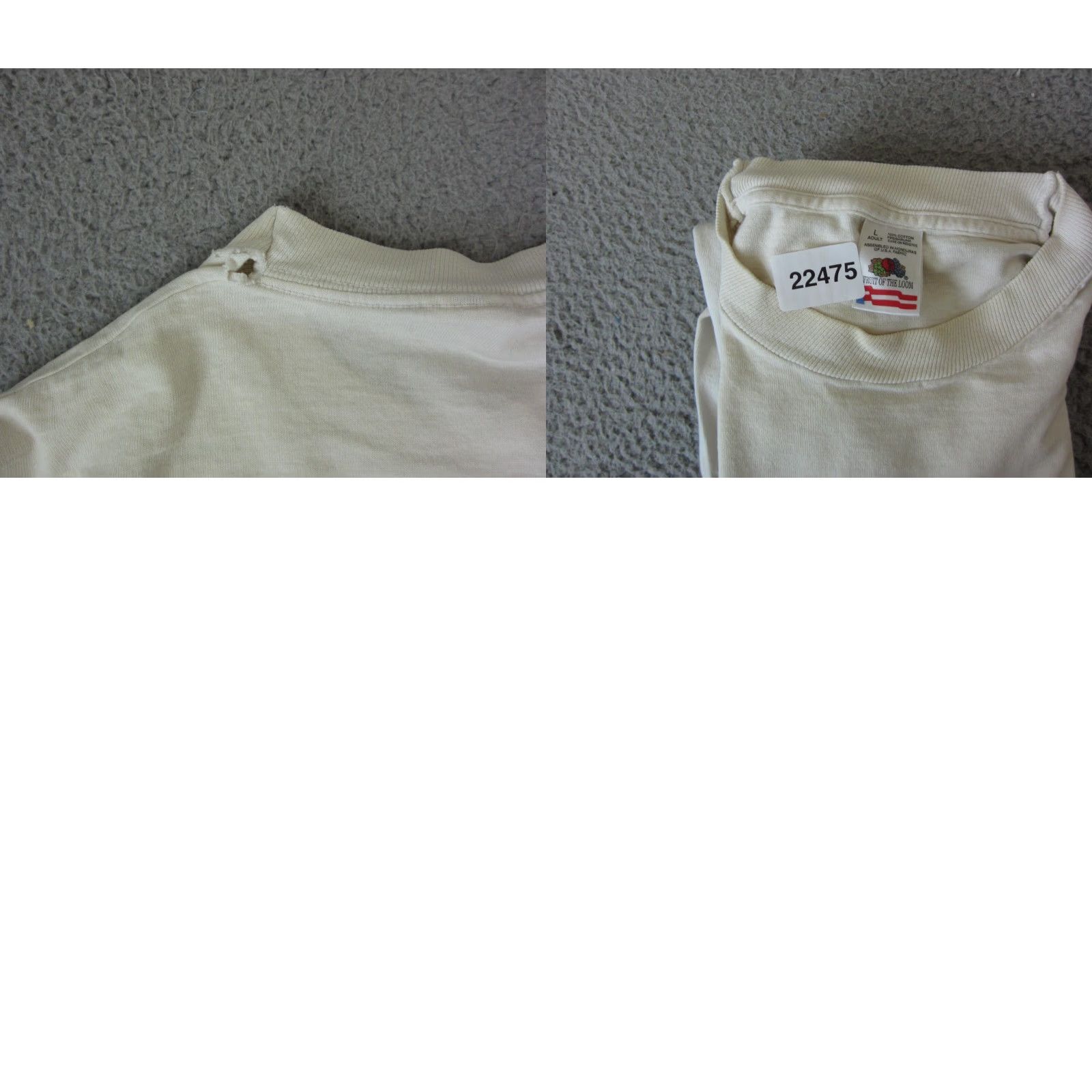 Fruit Of The Loom VINTAGE Fruit of the Loom TESOL Shirt Adult L White 90s Mens Size US L / EU 52-54 / 3 - 9 Thumbnail