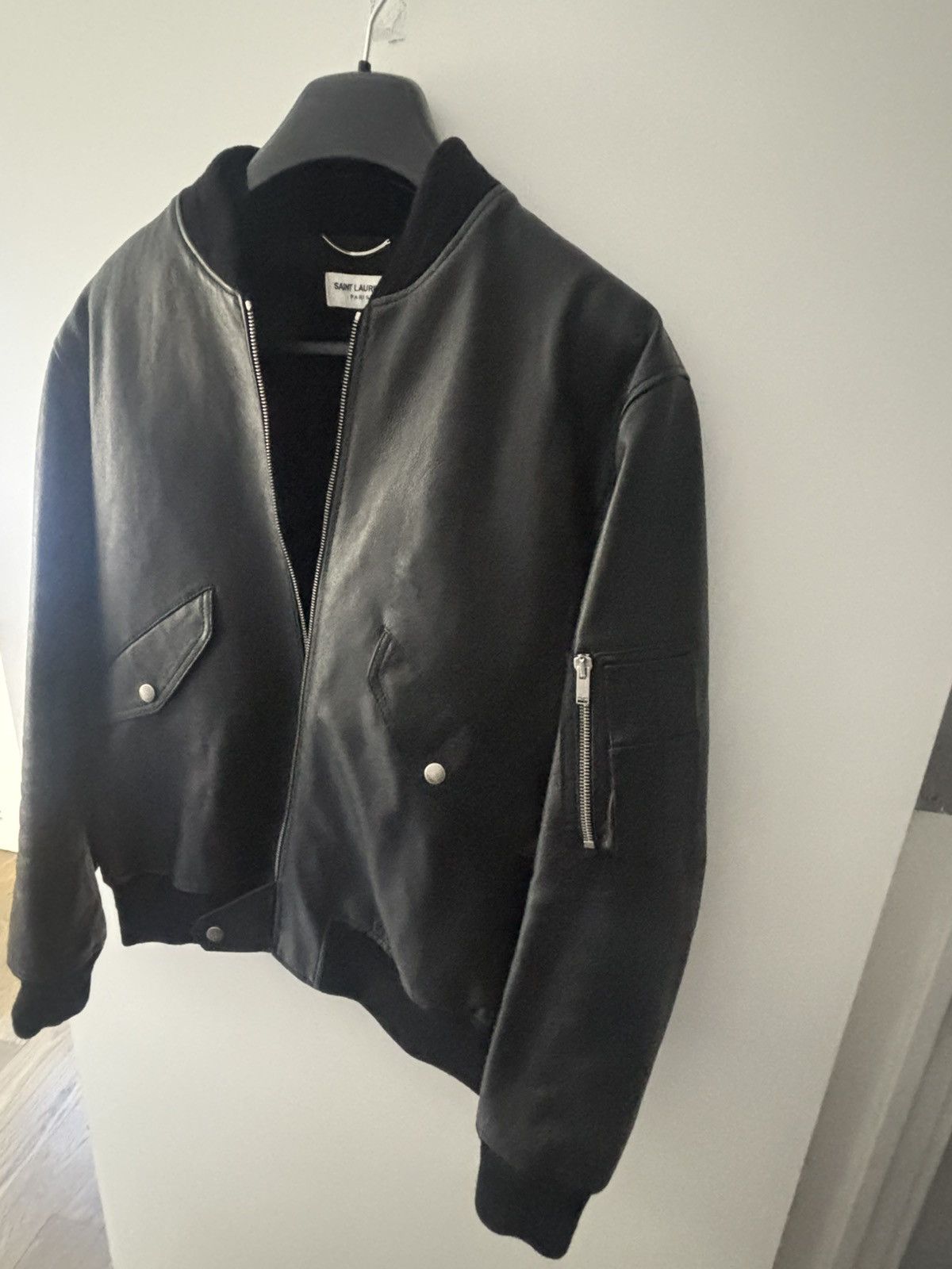 Saint Laurent Paris Saint Laurent Paris Classic Leather Bomber Jacket Size 52 Size US L / EU 52-54 / 3 - 4 Thumbnail