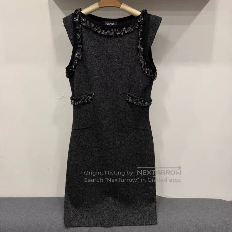 Chanel Chanel Dark gray sleeveless dress Size XS / US 0-2 / IT 36-38 - 1 Thumbnail