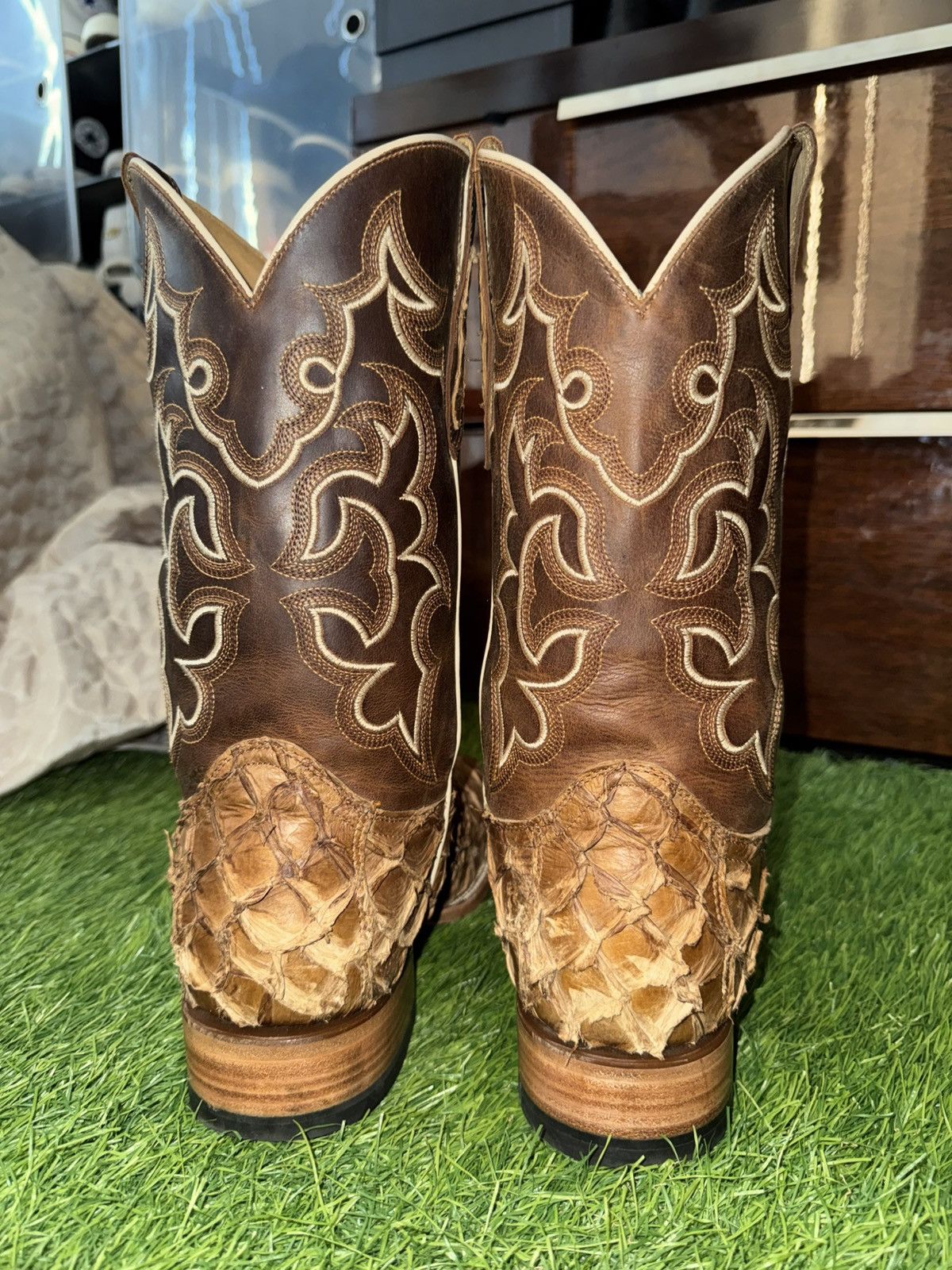 Cody James CODY JAMES MEN'S PIRARUCU FISH SKIN WESTERN COWBOY BOOTS Size US 10.5 / EU 43-44 - 3 Thumbnail