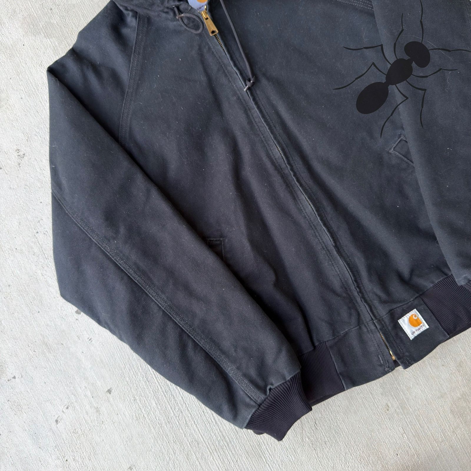 Carhartt × Vintage Carhartt J268 BLK black hooded work wear jacket Size US L / EU 52-54 / 3 - 3 Thumbnail