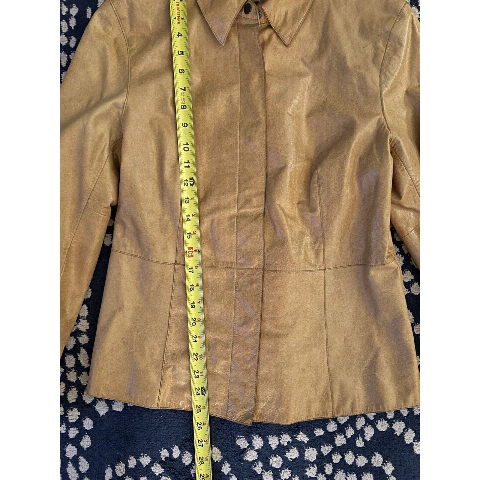 Vintage VTG Caslon Tan Brown Leather Snap Collared Jacket M Size M / US 6-8 / IT 42-44 - 5 Thumbnail
