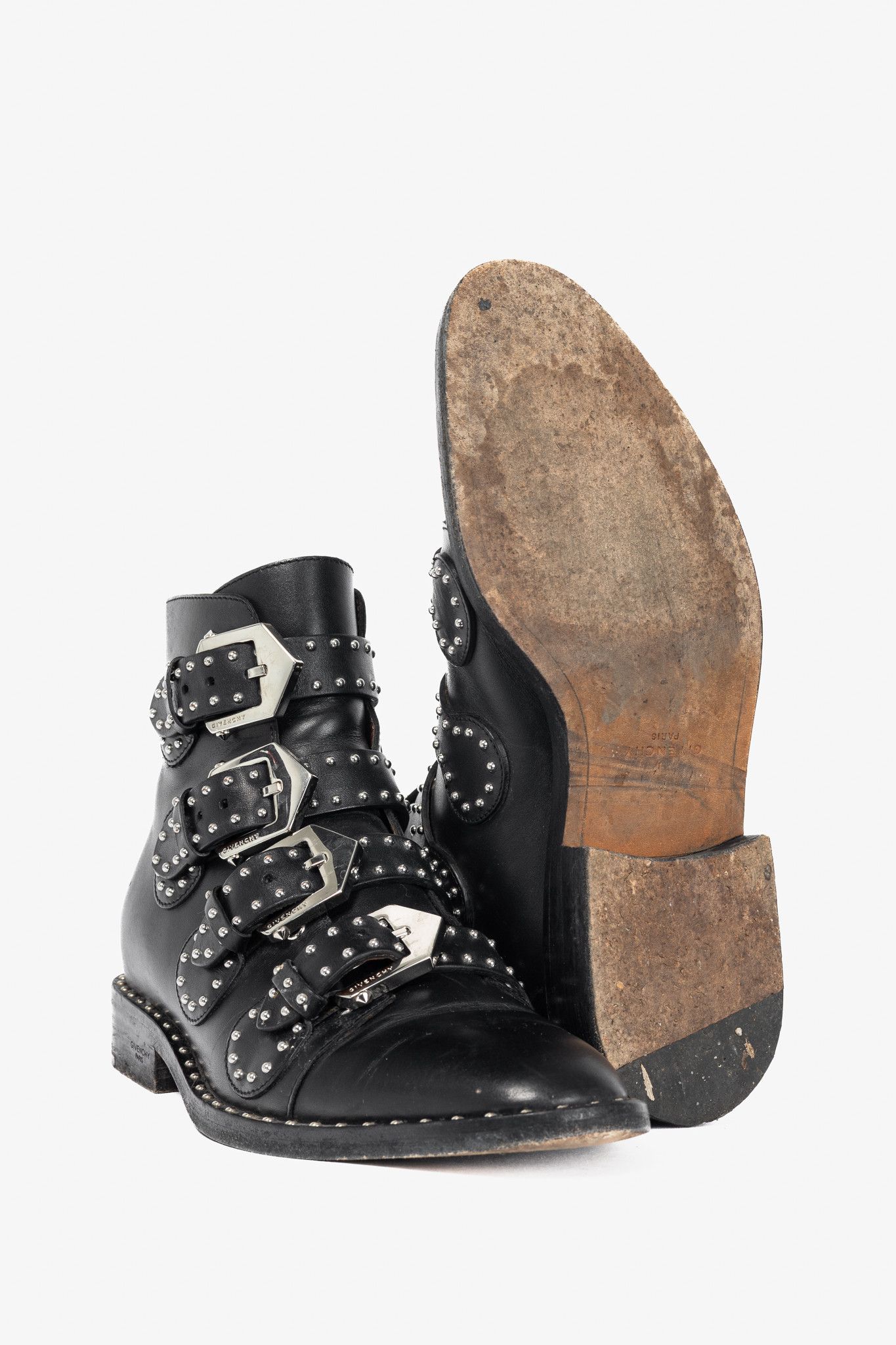 Givenchy Givenchy Elegant Prue Noir Studded Buckle Ankle Boots Size US 5.5 / IT 35.5 - 4 Thumbnail