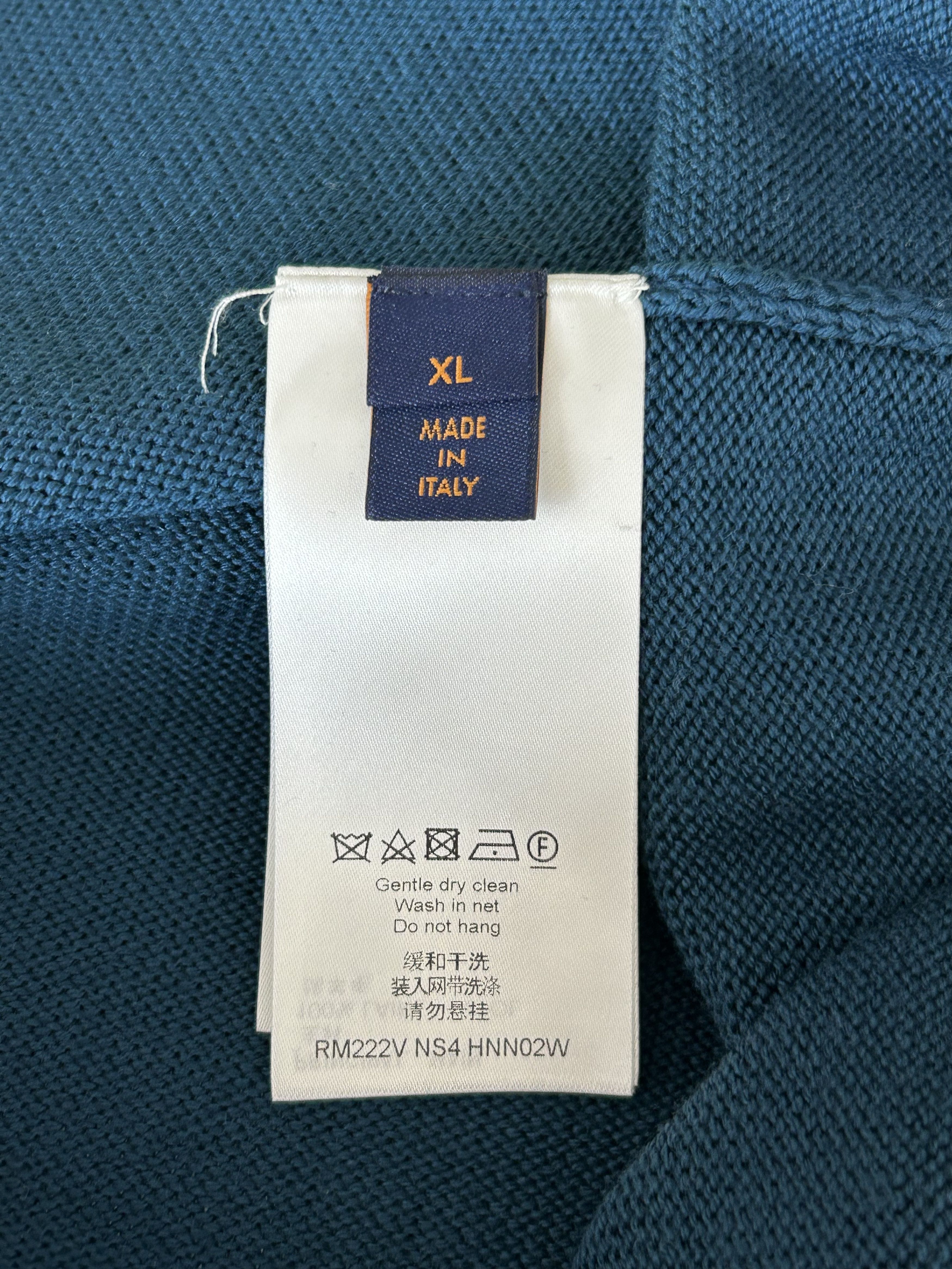 Louis Vuitton Louis Vuitton Blue & Yellow Logo Wool Sweater Size US XL / EU 56 / 4 - 4 Thumbnail