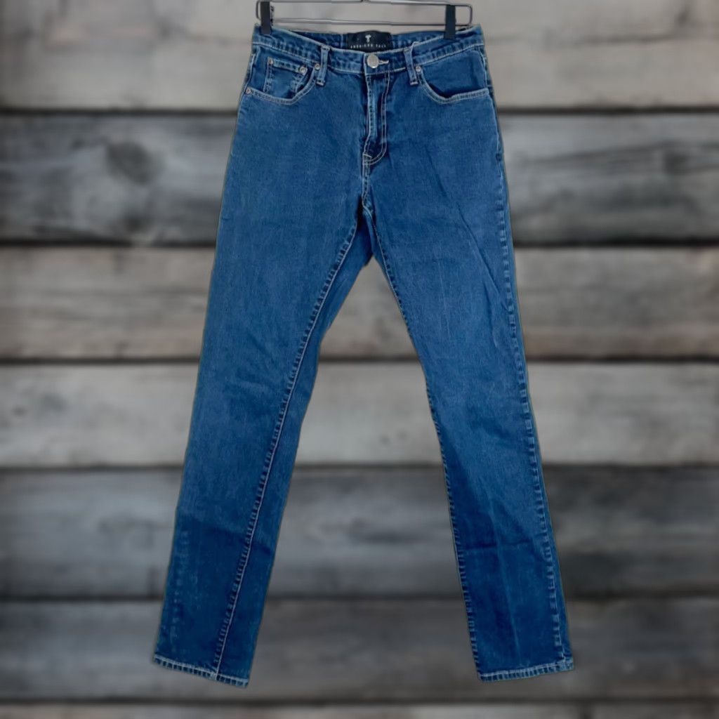American Tall Jeans Men's 32 x 38 (Actual 31 x 35) Blue Low Rise Tapered Leg