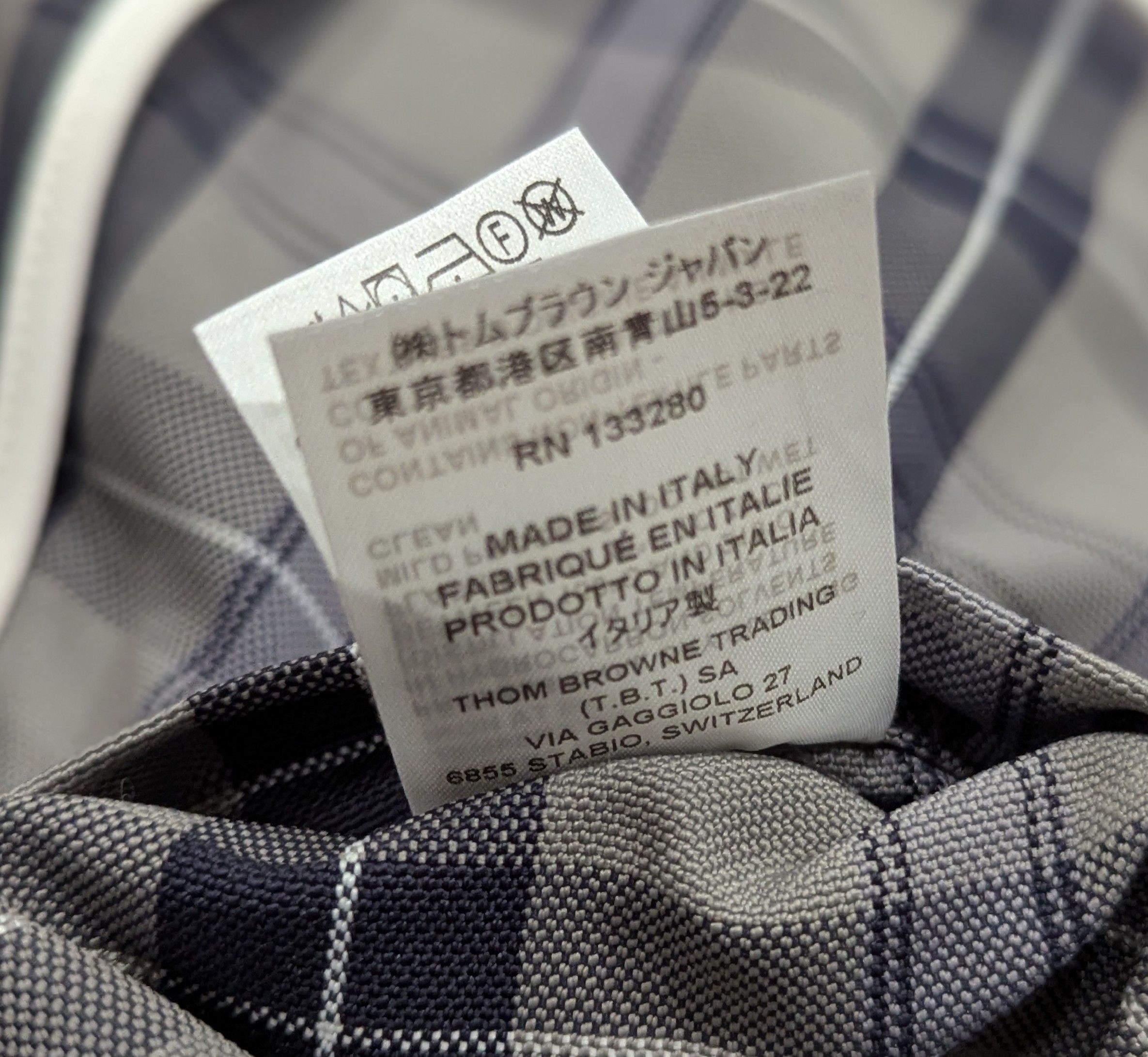 Thom Browne THOM BROWNE Plaid Curved Hem Shacket Shirt Jacket Gray 4 Size US XL / EU 56 / 4 - 10 Thumbnail