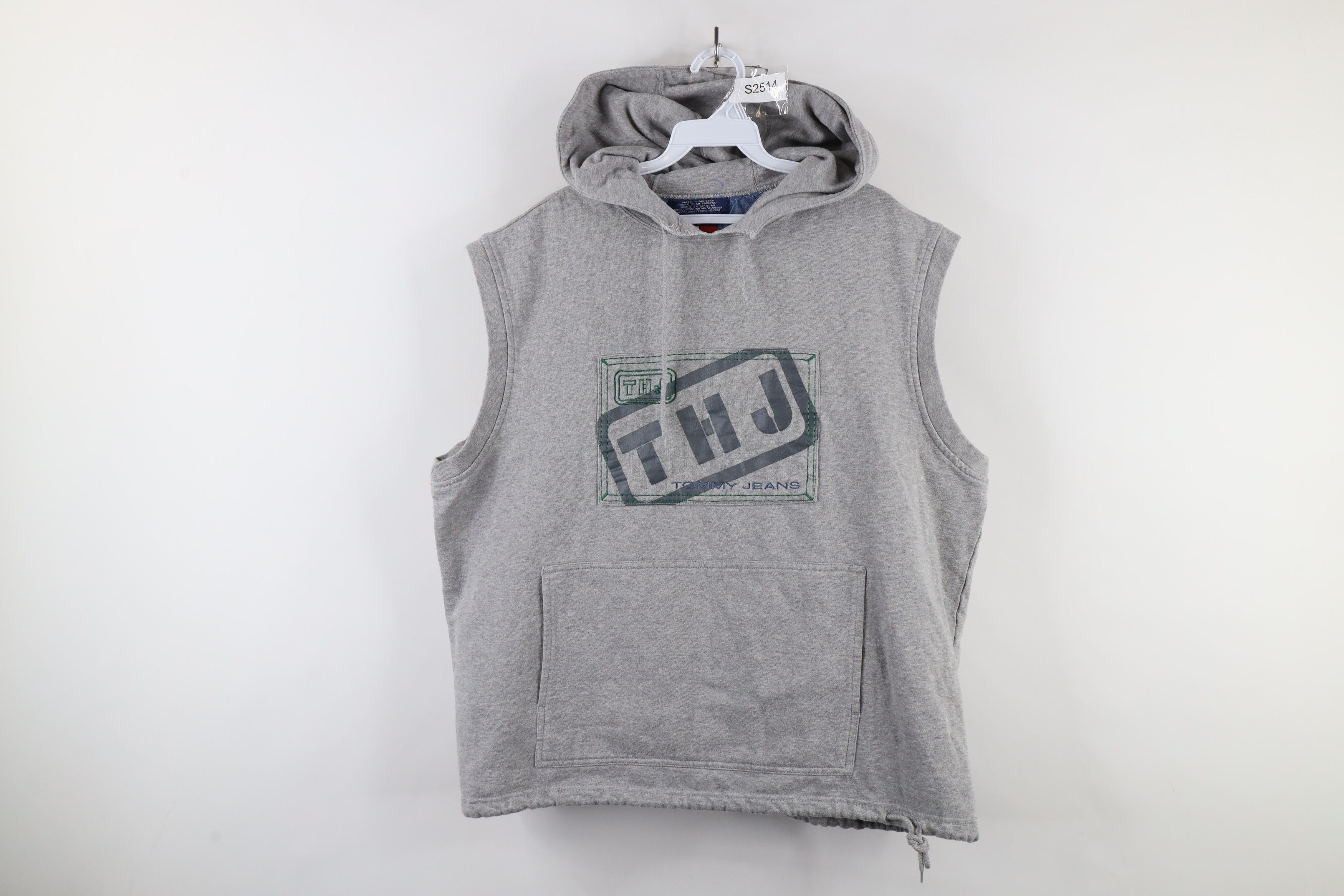 Tommy Hilfiger × Vintage Vintage 90s Tommy Hilfiger Logo Sleeveless Hoodie Sweatshirt Size US S / EU 44-46 / 1 - 1 Thumbnail