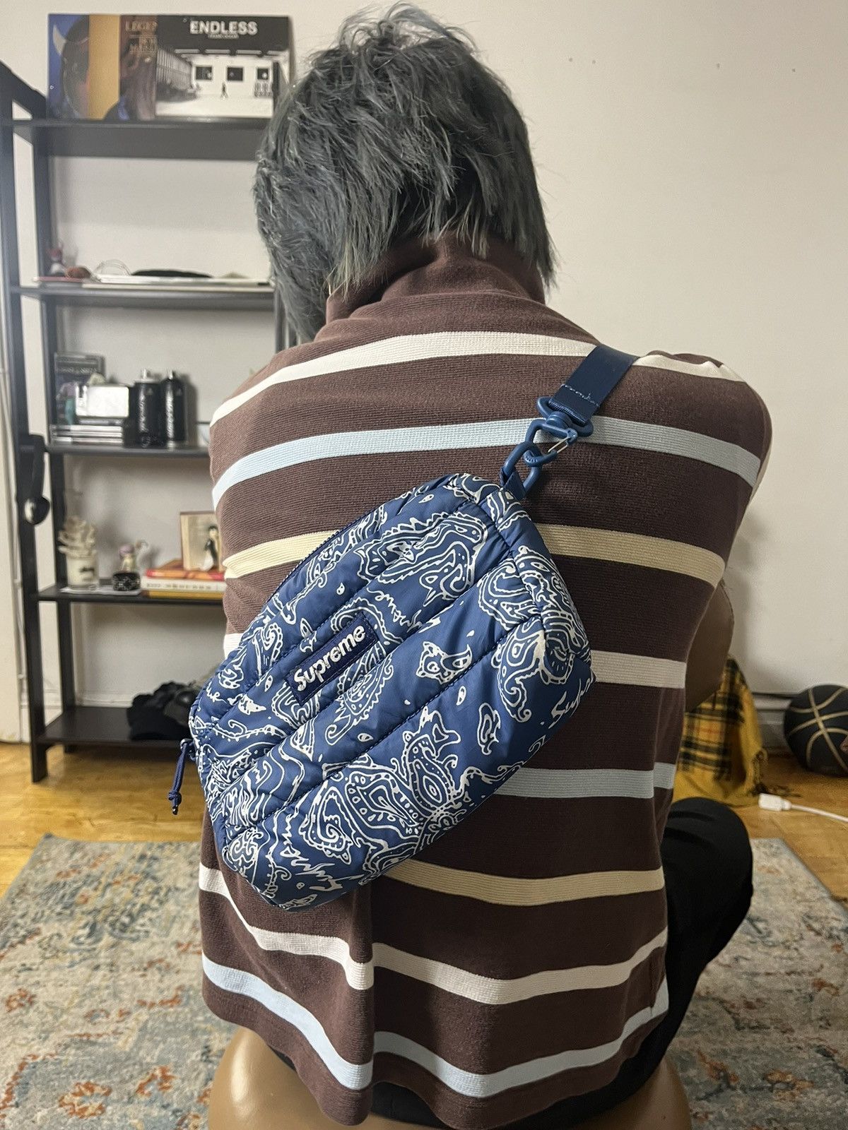 Supreme Supreme Blue Paisley Puffer Side Bag | Grailed