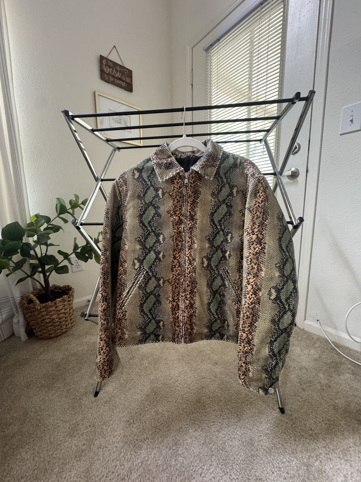 Stussy STUSSY WASHED CANVAS SHOP JACKET LEOPARD SIZE L | Grailed