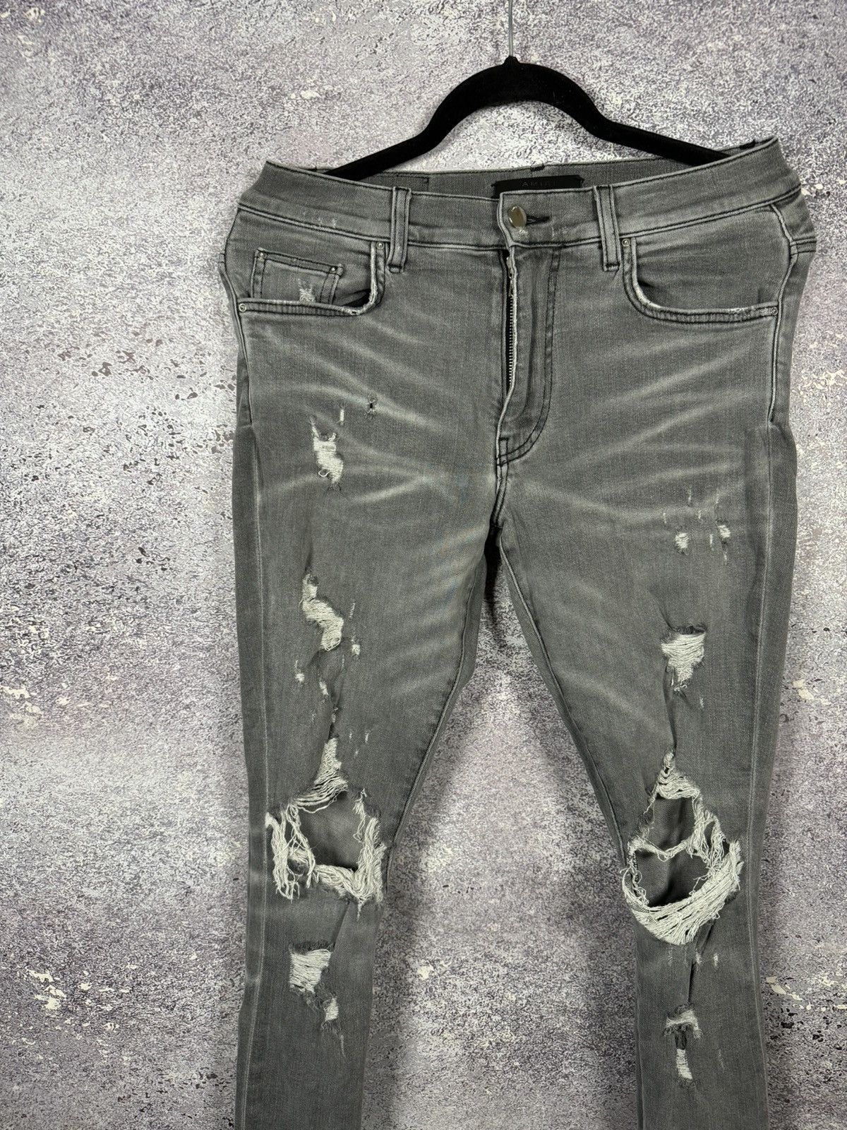 Amiri Amiri MX1 Jean Gray Distressed Skinny Womens size 30 Size 30" / US 8 / IT 44 - 3 Thumbnail
