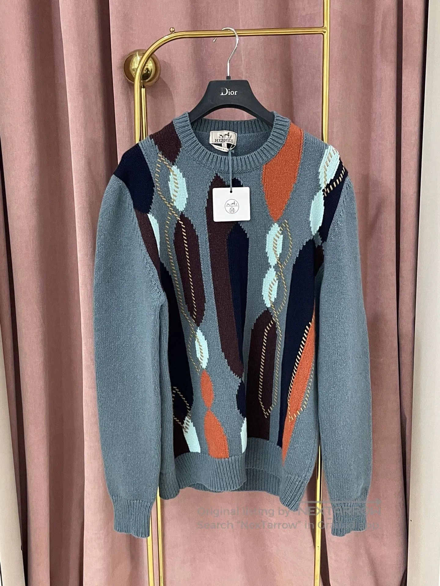 Hermes Hermes Blue Colorblock Cashmere Sweater. Size US M / EU 48-50 / 2 - 1 Thumbnail