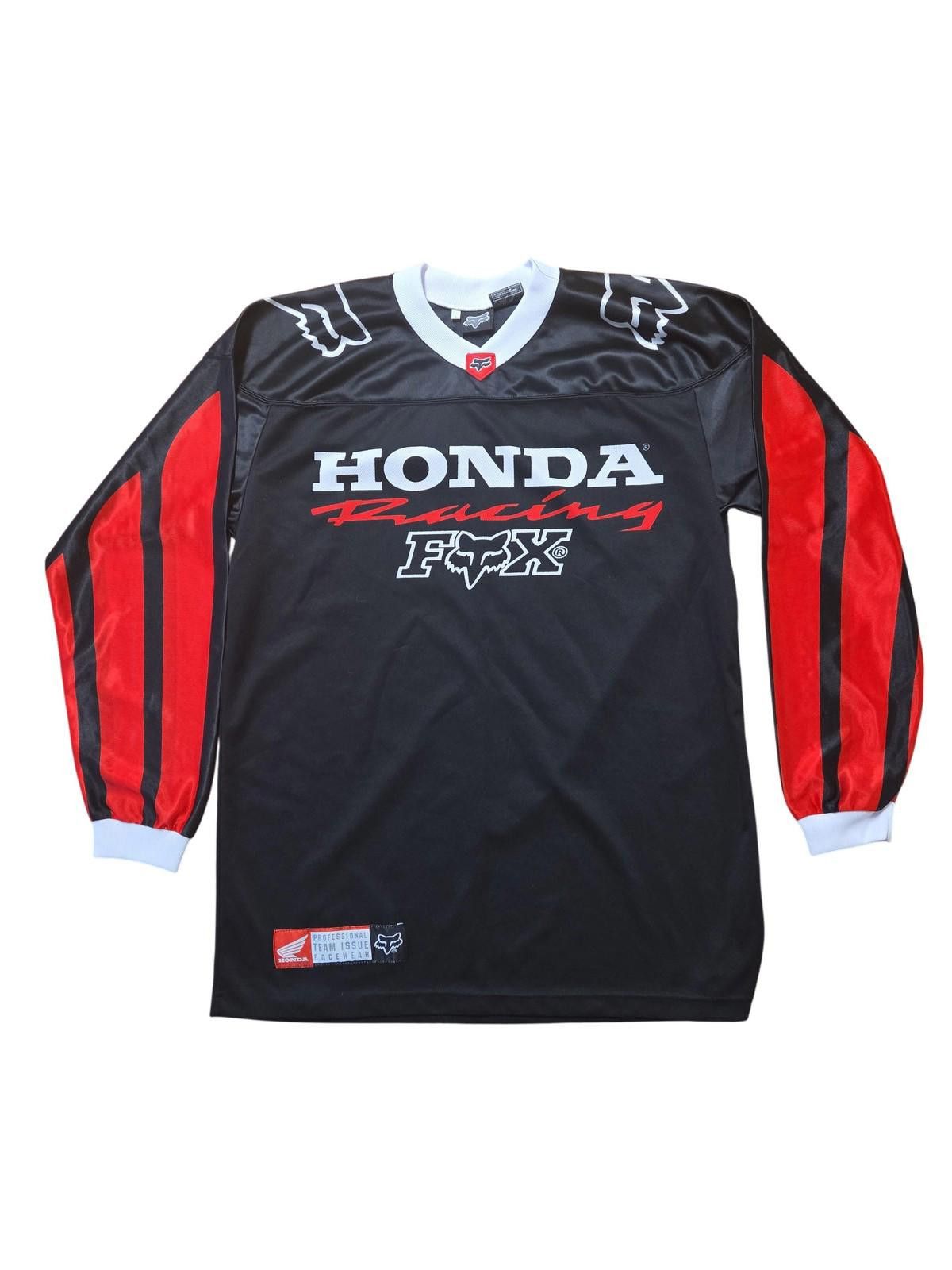 Fox Racing 90s Honda Fox Motocross Jersey Men's L Black Red Team Issue Size ONE SIZE - 1 Thumbnail