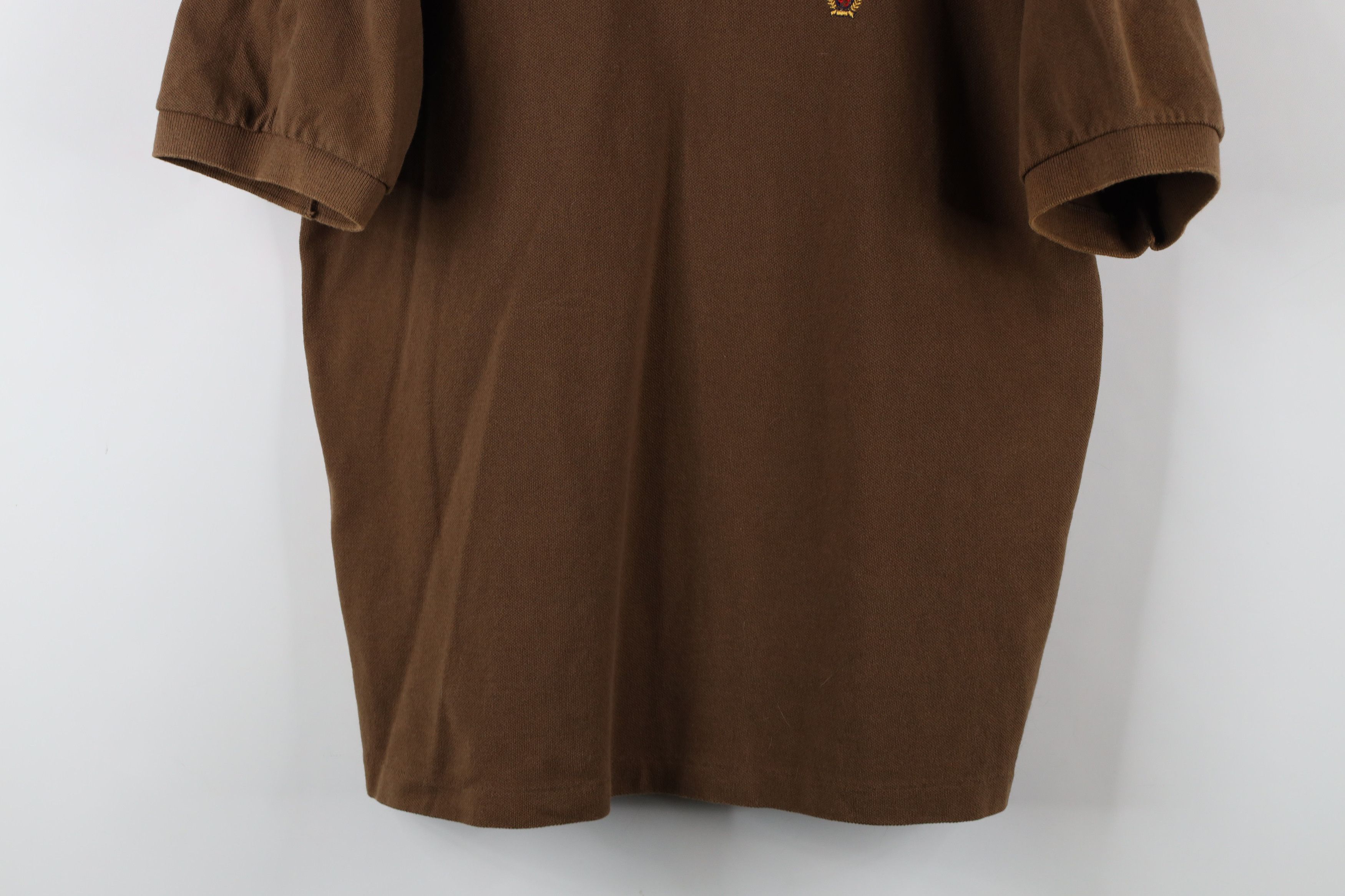 Tommy Hilfiger × Vintage Vintage 90s Tommy Hilfiger Pique Cotton Polo Shirt Brown USA Size US L / EU 52-54 / 3 - 3 Thumbnail