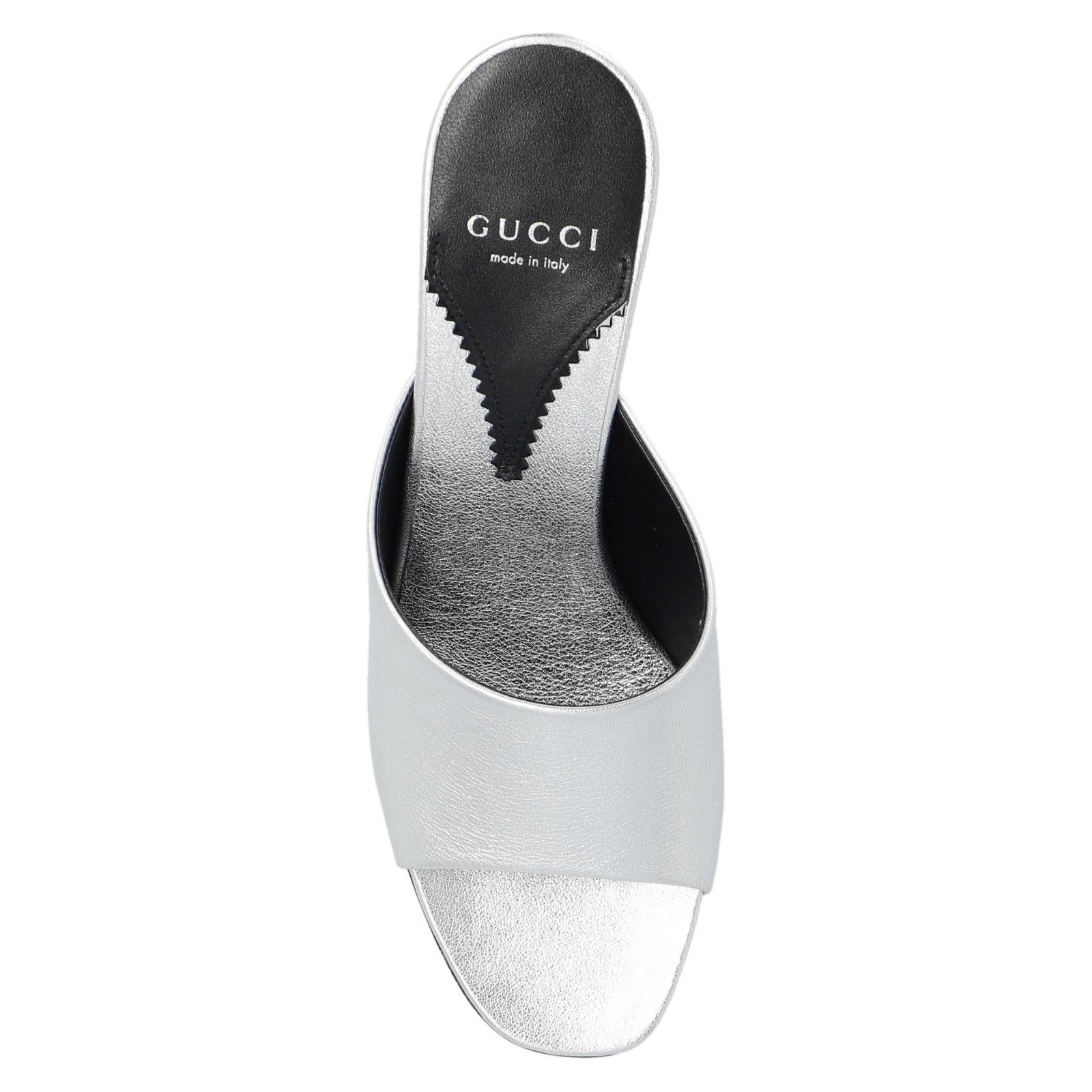 Gucci GUCCI Interlocking G Silver Leather 80mm Mules New & Authent Size US 6 / IT 36 - 3 Thumbnail