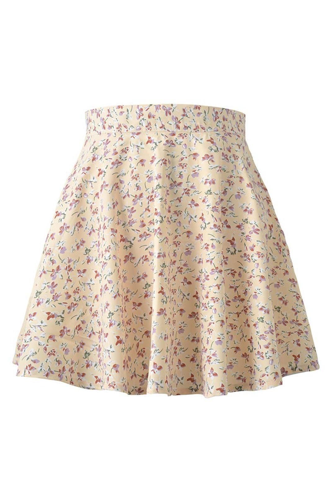 Other SUMMER HIGH WAISTED CHIFFON FLORAL MINI SKIRT Size 32" / US 10 / IT 46 - 10 Thumbnail