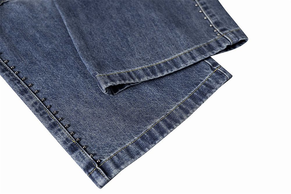 Japanese Brand × Jean Men's hip-hop trendy heavy rivet distressed washed jeans Size US 32 / EU 48 - 6 Thumbnail