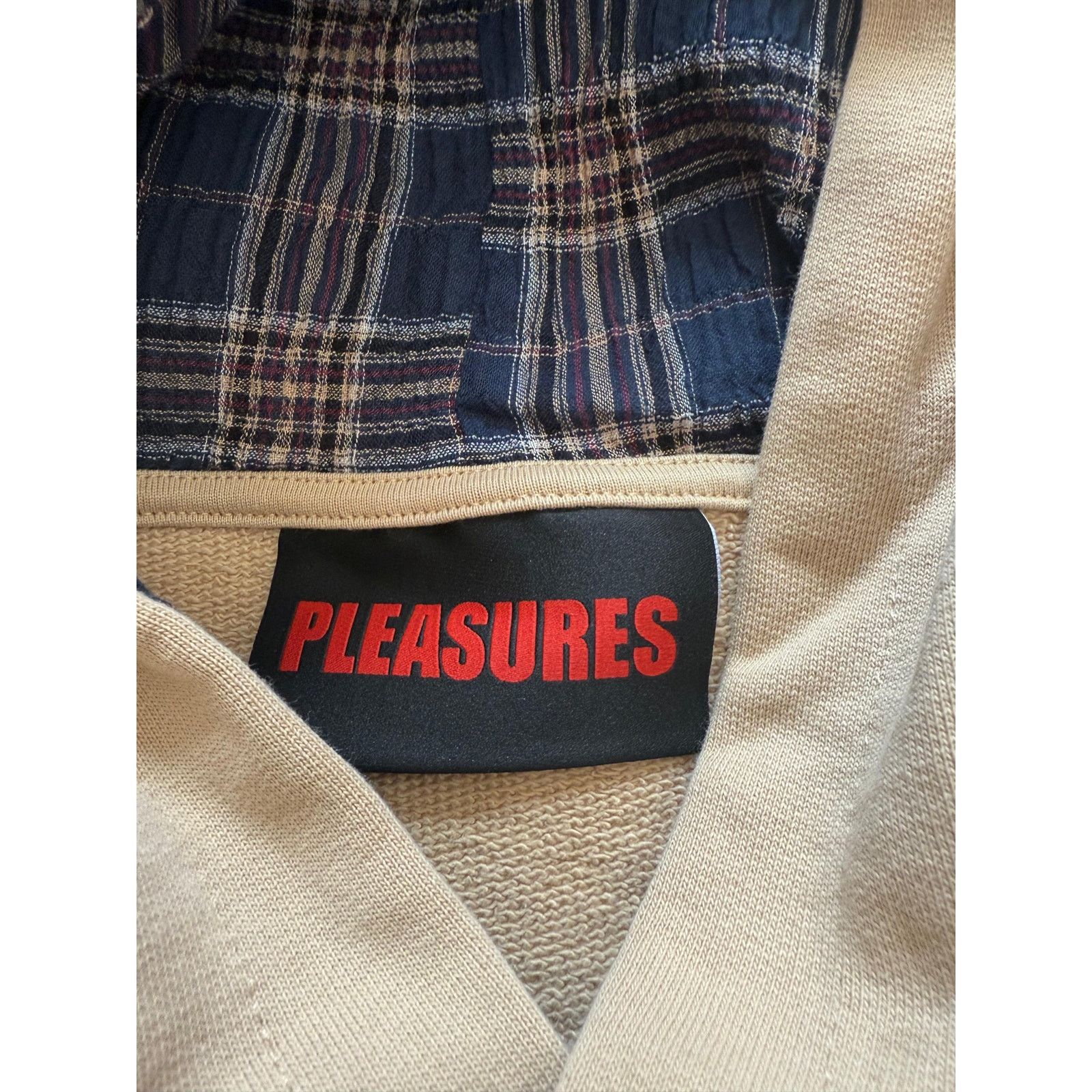 Pleasures Pleasures Career Contrast Plaid Hoodie 'Tan' Size US XXL / EU 58 / 5 - 4 Thumbnail