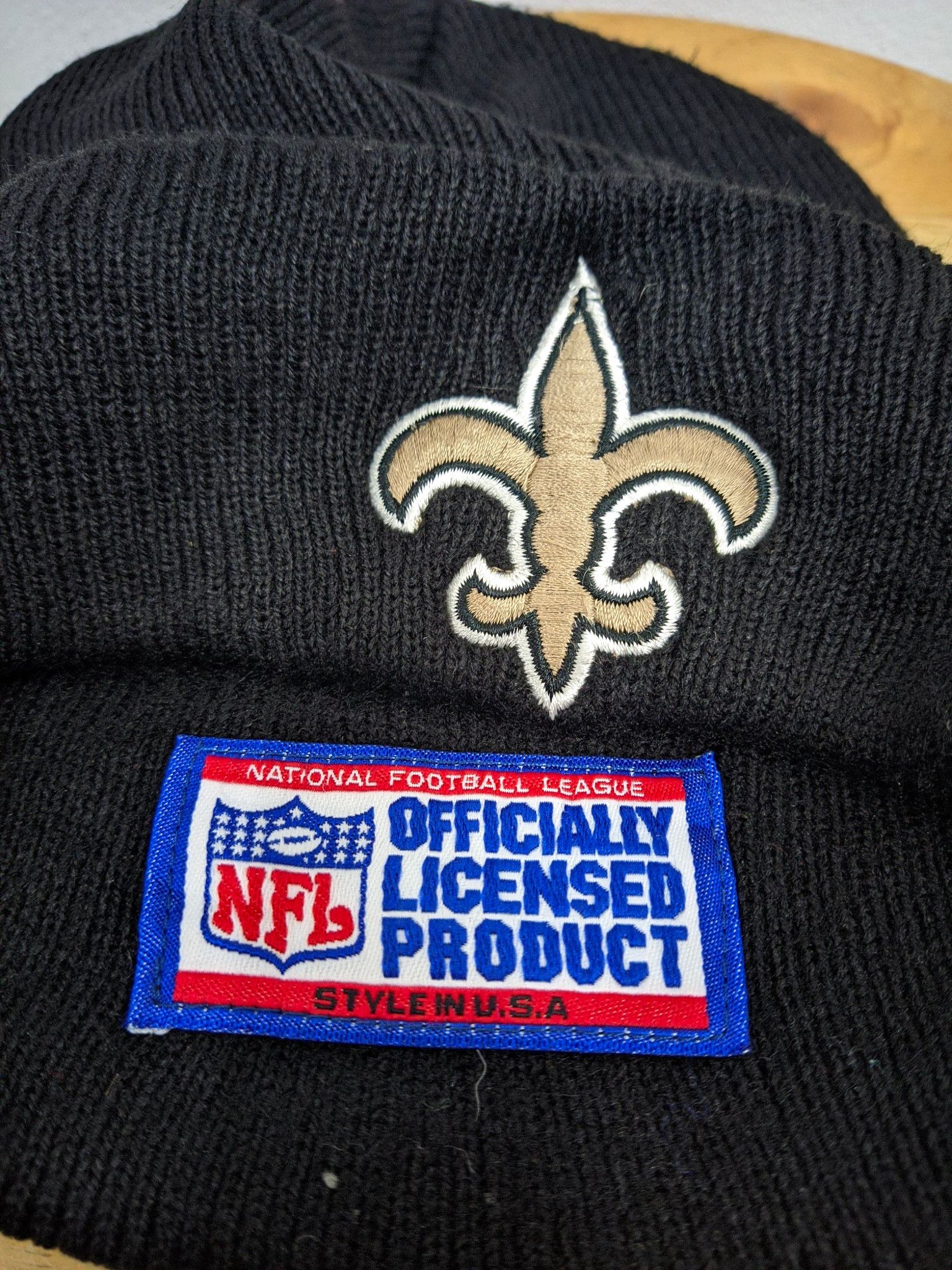 NFL × Sports Specialties Black New Orleans Saints Logo Beanie Hat Size ONE SIZE - 4 Thumbnail