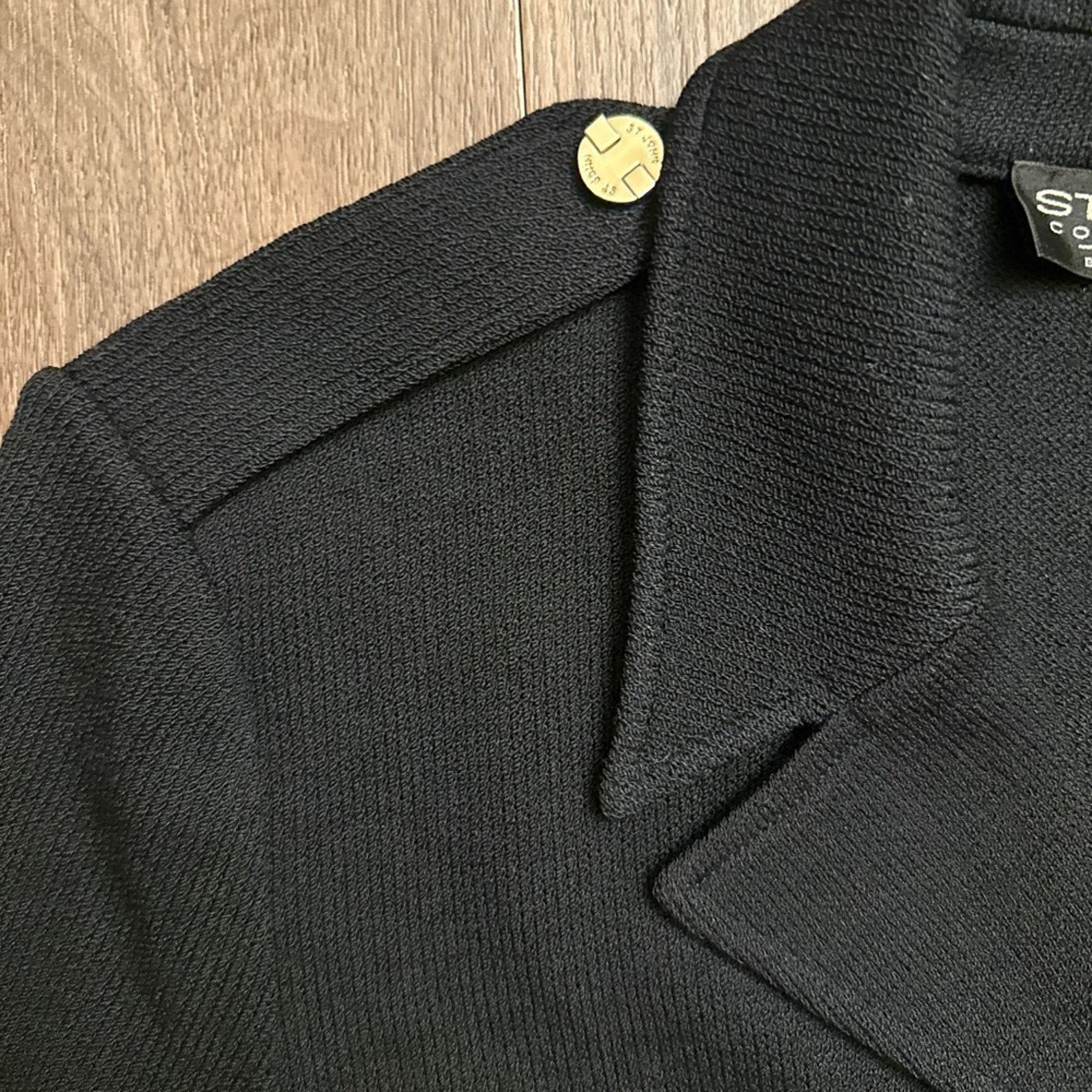 St. John VNTG St. John knit Black Jacket with Gold Buttons Size M / US 6-8 / IT 42-44 - 3 Thumbnail