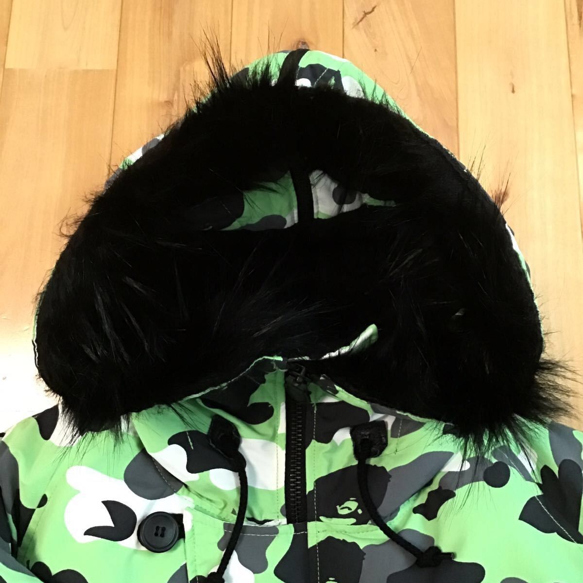 Bape BAPE Fur Down Jacket Warm up camo green a bathing ape Size US L / EU 52-54 / 3 - 5 Thumbnail