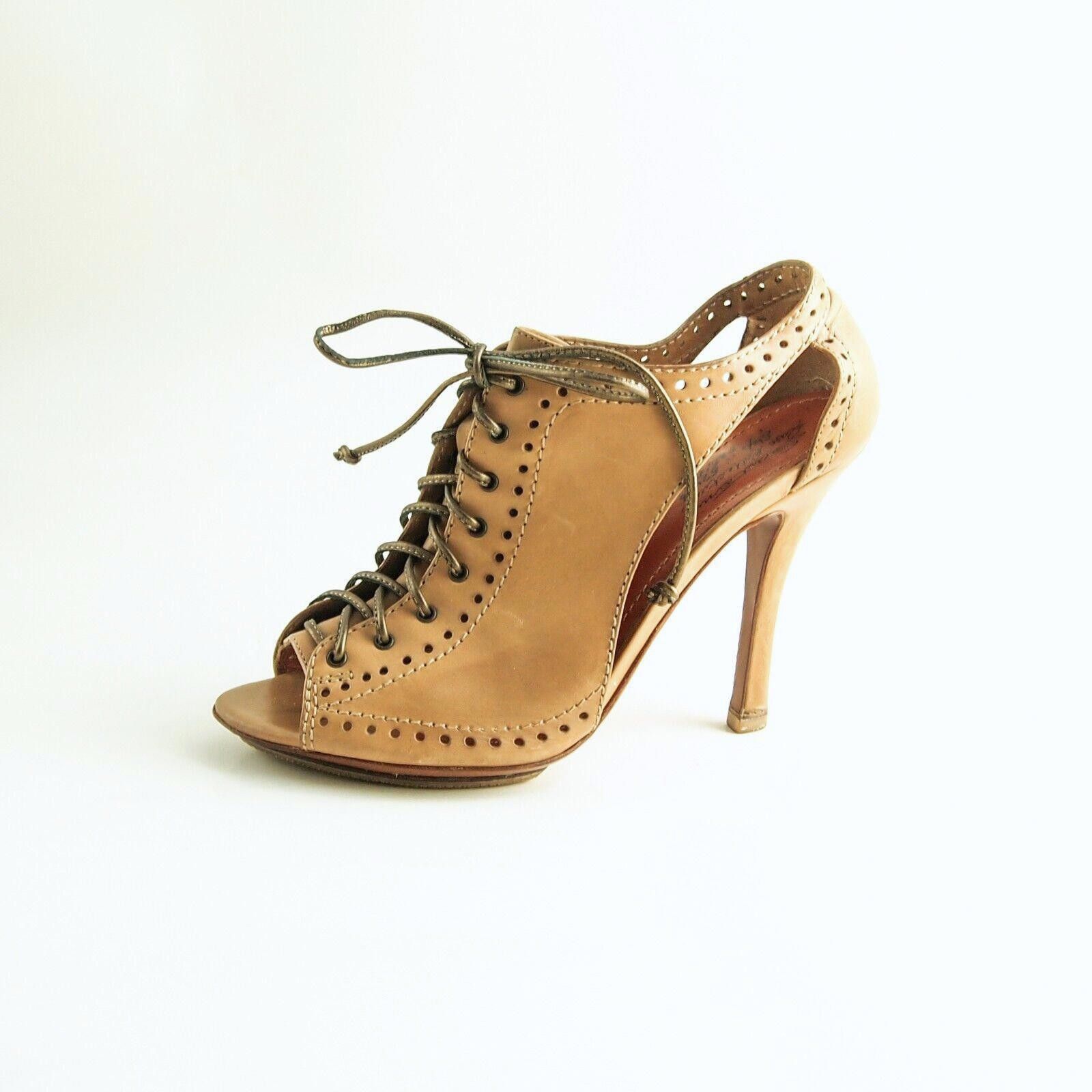 Santoni Santoni Rose Collection Open Toe Booties Tan EU 36 US 6 Size US 6 / IT 36 - 1 Thumbnail
