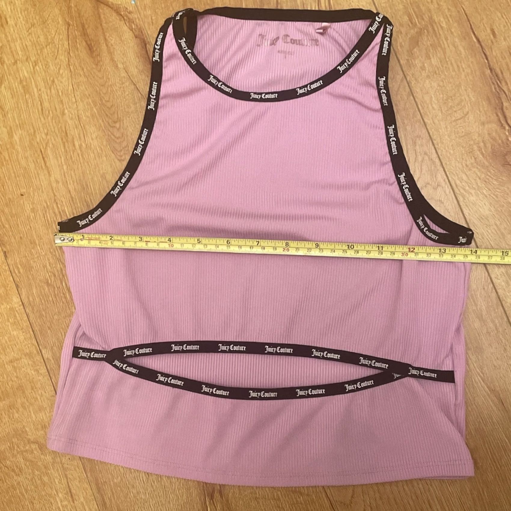 Juicy Couture VINTAGE Juicy Couture Tank Shirt Halter Rib Cutout Pink Dusk Violet LIquorice Crop Size L Womens Size L / US 10 / IT 46 - 4 Thumbnail