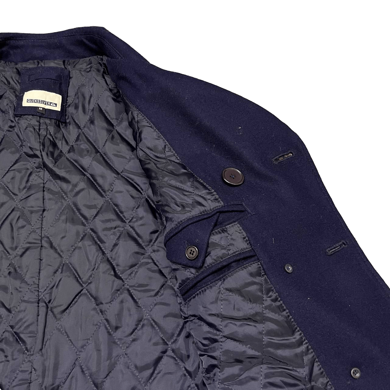 Quiksilver Vintage Quiksilver Wool Coat Leather Sleeve Size US M / EU 48-50 / 2 - 9 Thumbnail