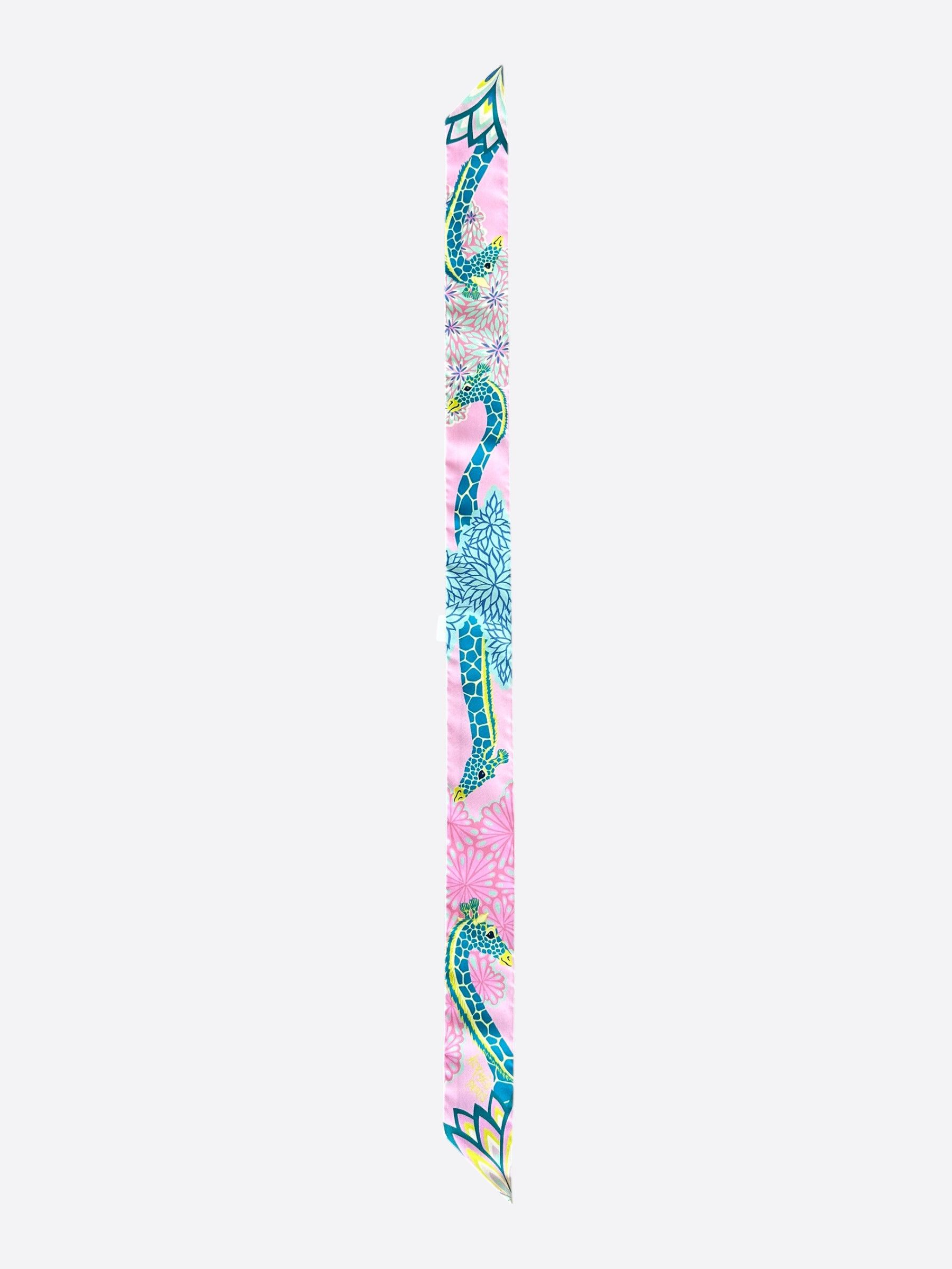 Hermes Hermes Pink & Blue The Three Graces Twilly Size ONE SIZE - 1 Thumbnail
