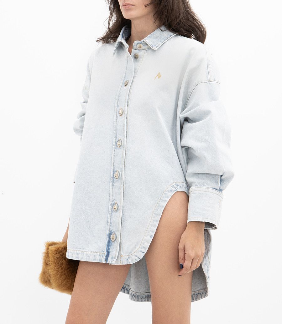 The Attico o1mle0526 Diana Denim Jacket in Blue Size S / US 4 / IT 40 - 2 Thumbnail