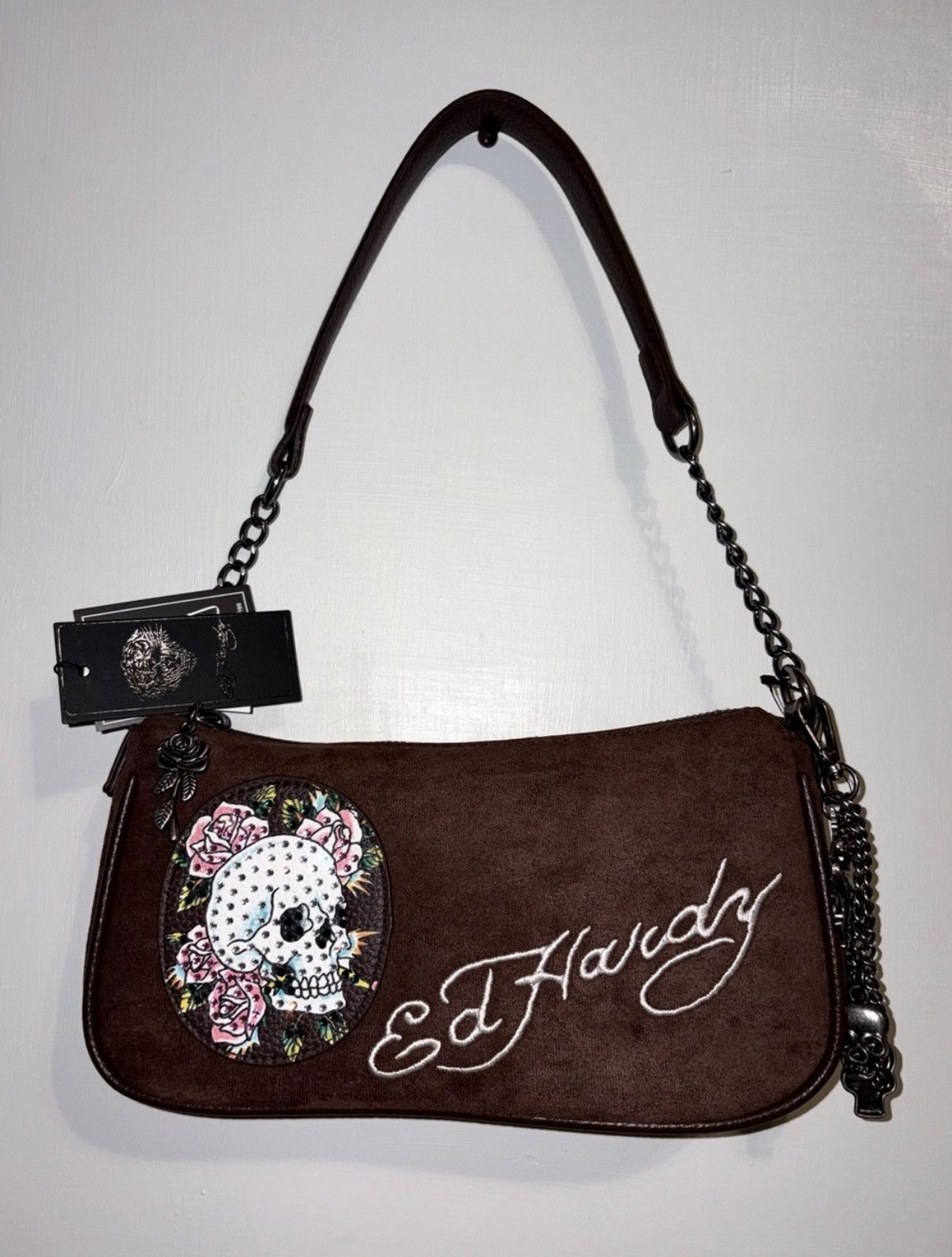 Ed Hardy Ed Hardy new Brown Shoulder Bag with Skull & Roses vintage Size ONE SIZE - 1 Thumbnail