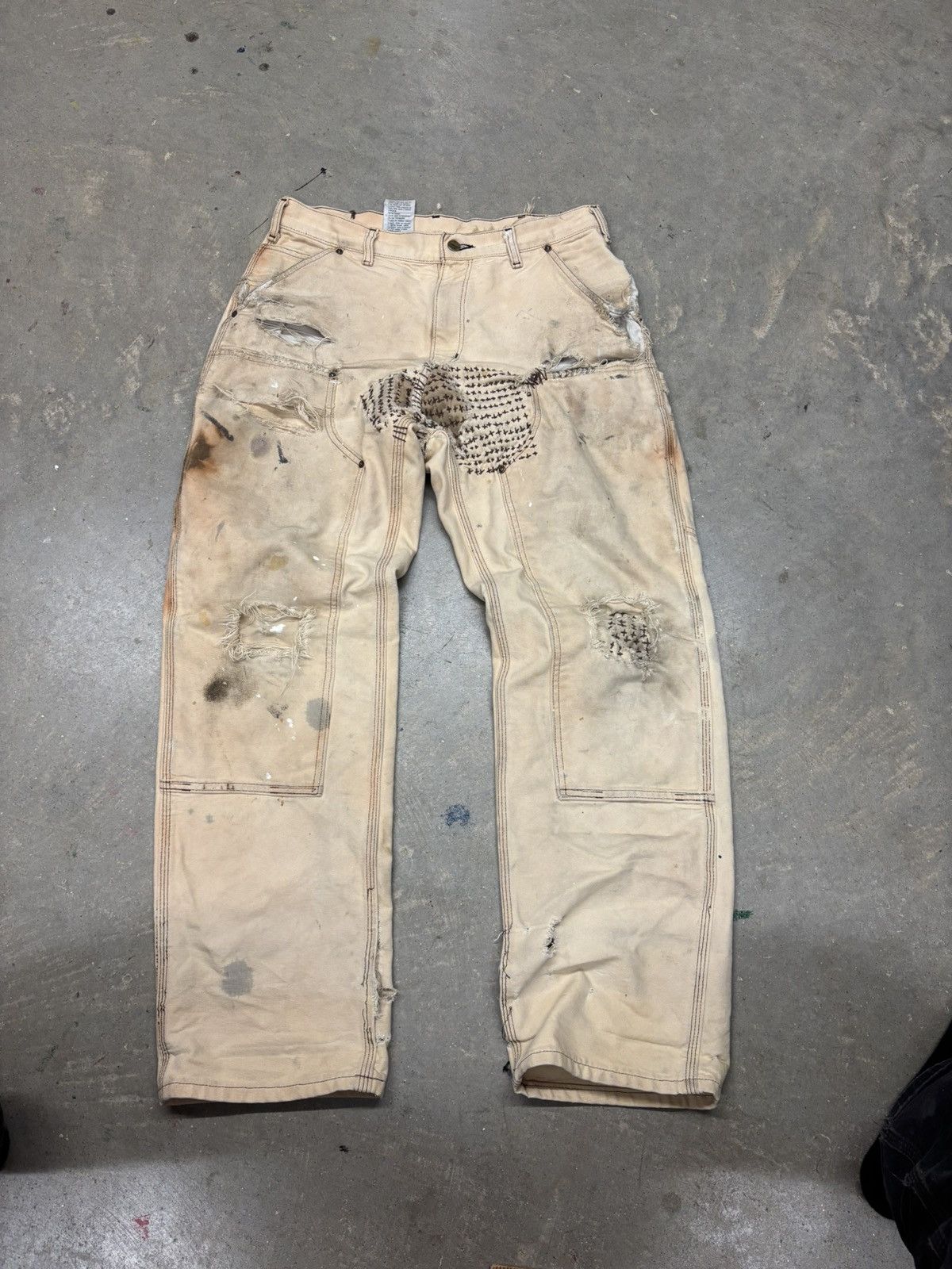 Carhartt Trashed tan Carhartt double knee pants Size US 32 / EU 48 - 2 Thumbnail