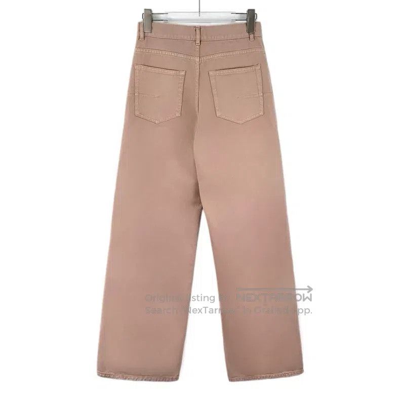 Dior Dior Light pink cotton casual denim wide-leg trousers Size 42" / US 20 - 2 Thumbnail