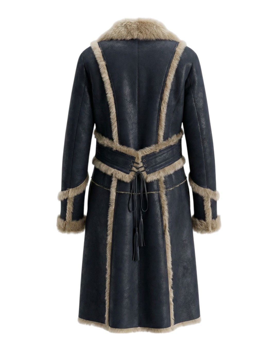 Roberto Cavalli DOUBLE BREASTED SHEARLING LEATHER HEAVY COAT Size L / US 10 / IT 46 - 2 Thumbnail